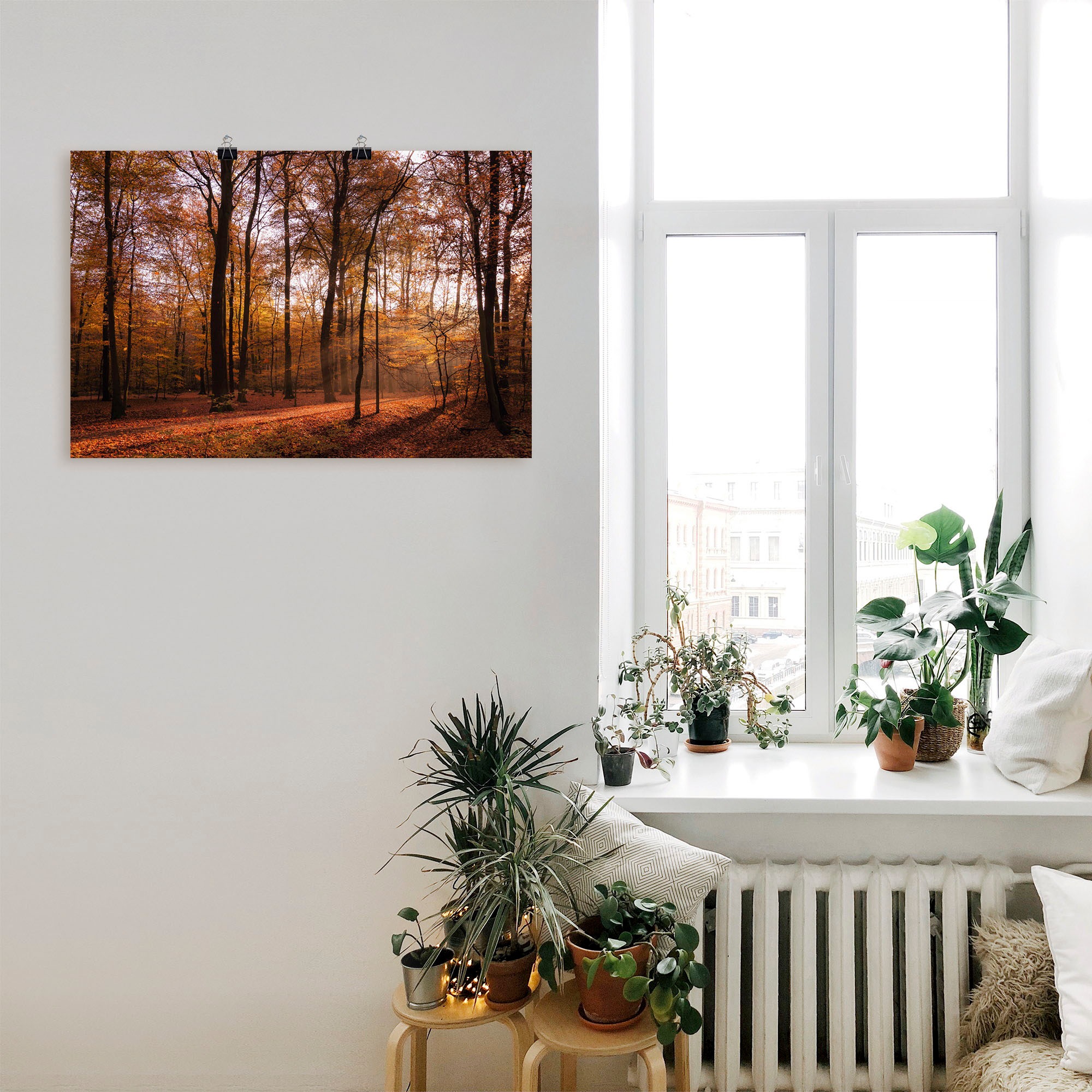 Artland Wandbild "Sonnenaufgang im Herbst II", Wald, (1 St.), als Alubild, günstig online kaufen