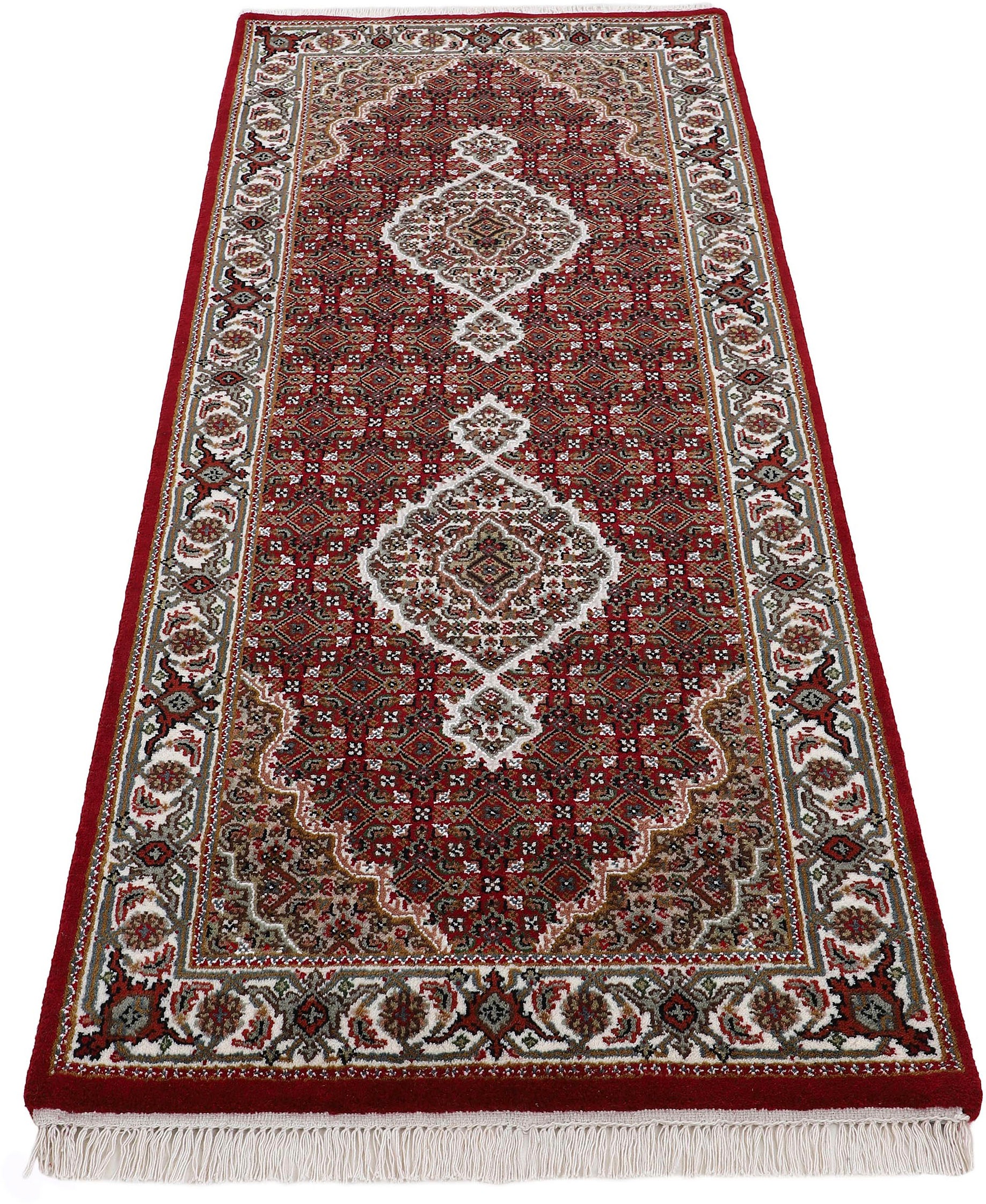 Woven Arts Läufer »Orientteppich Tabriz Mahi«, rechteckig, 15 mm Höhe, handgeknüpft, Wohnzimmer, reine Wolle für ein warmes Raumklima