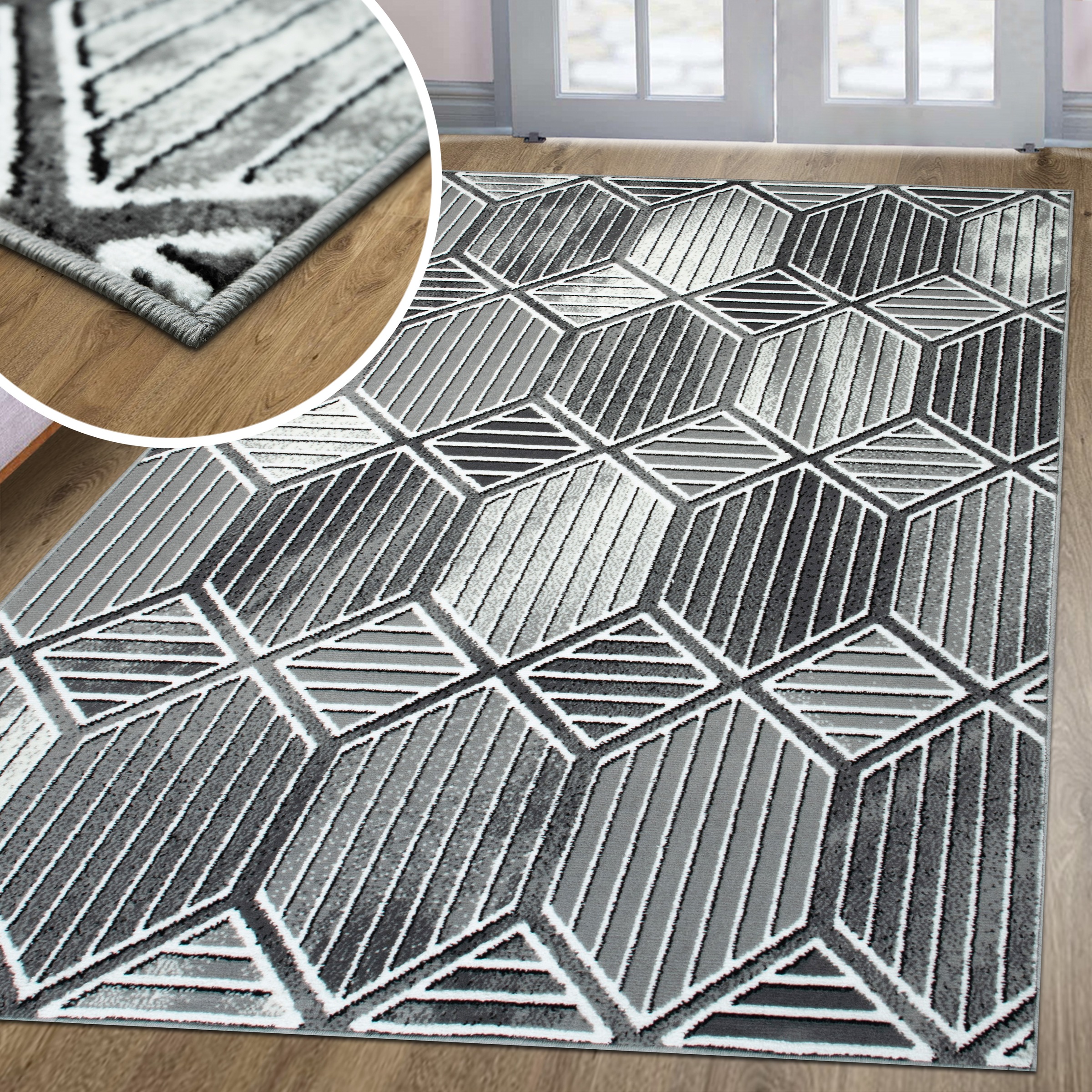 my home Teppich »Hedly«, rechteckig, 8 mm Höhe, Modernes Design in 3-D-Opti günstig online kaufen