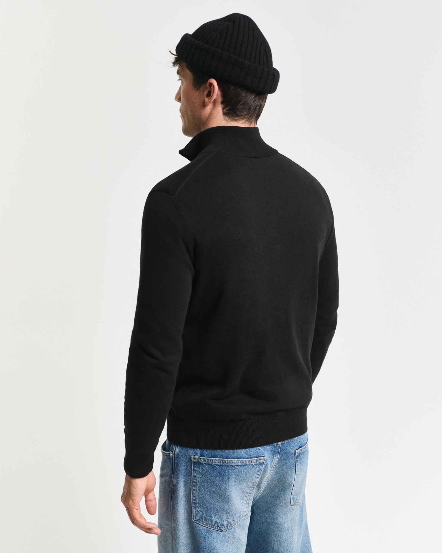 Gant Troyer »CLASSIC COTTON HALF ZIP«, mit gerippten Details