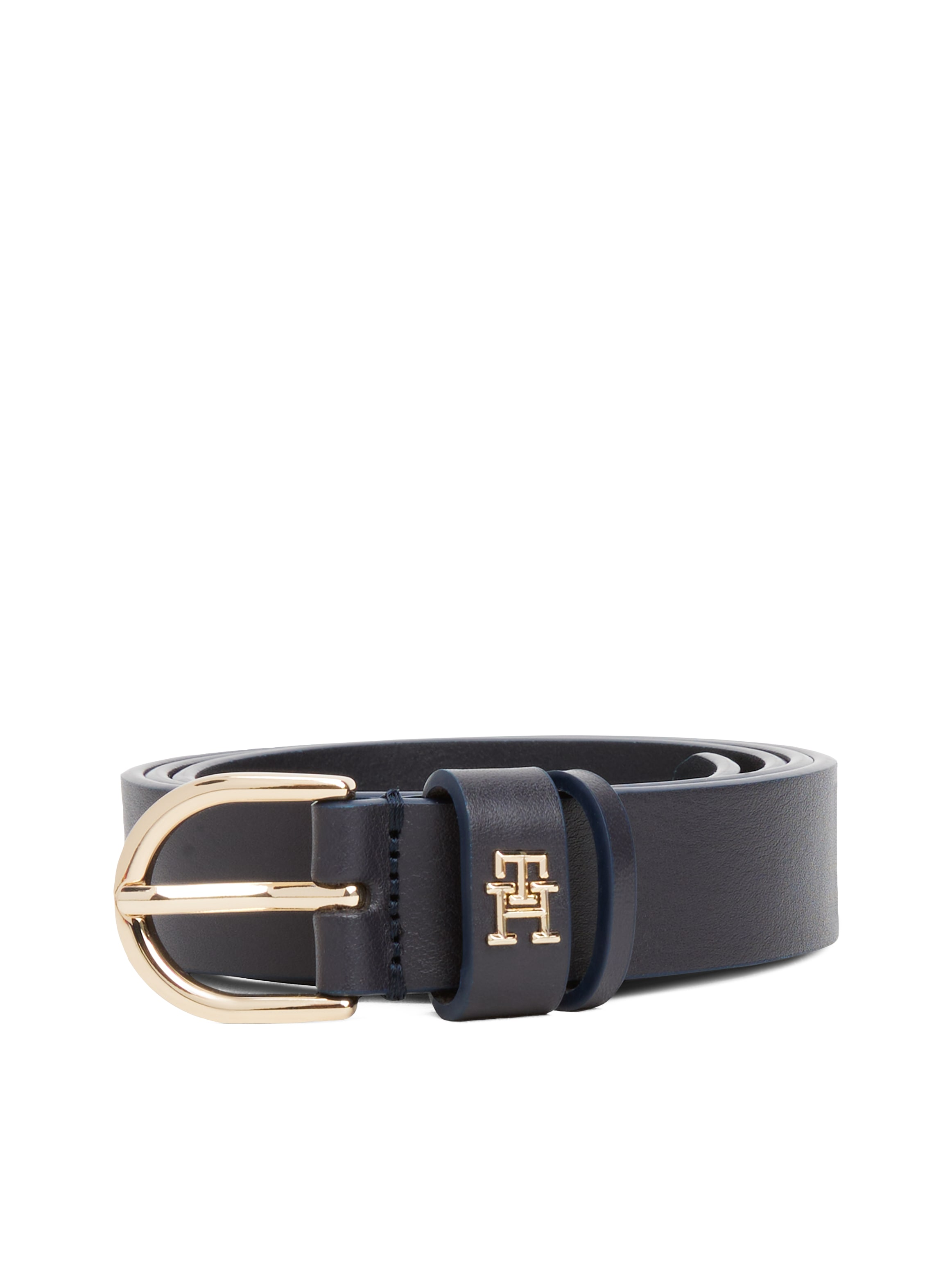 Tommy Hilfiger Ledergürtel »ESSENTIAL EFFORTLESS 2.5 cm breit GOLD« Logoemblem, weiche Haptik, ovale Einfachdornschließe