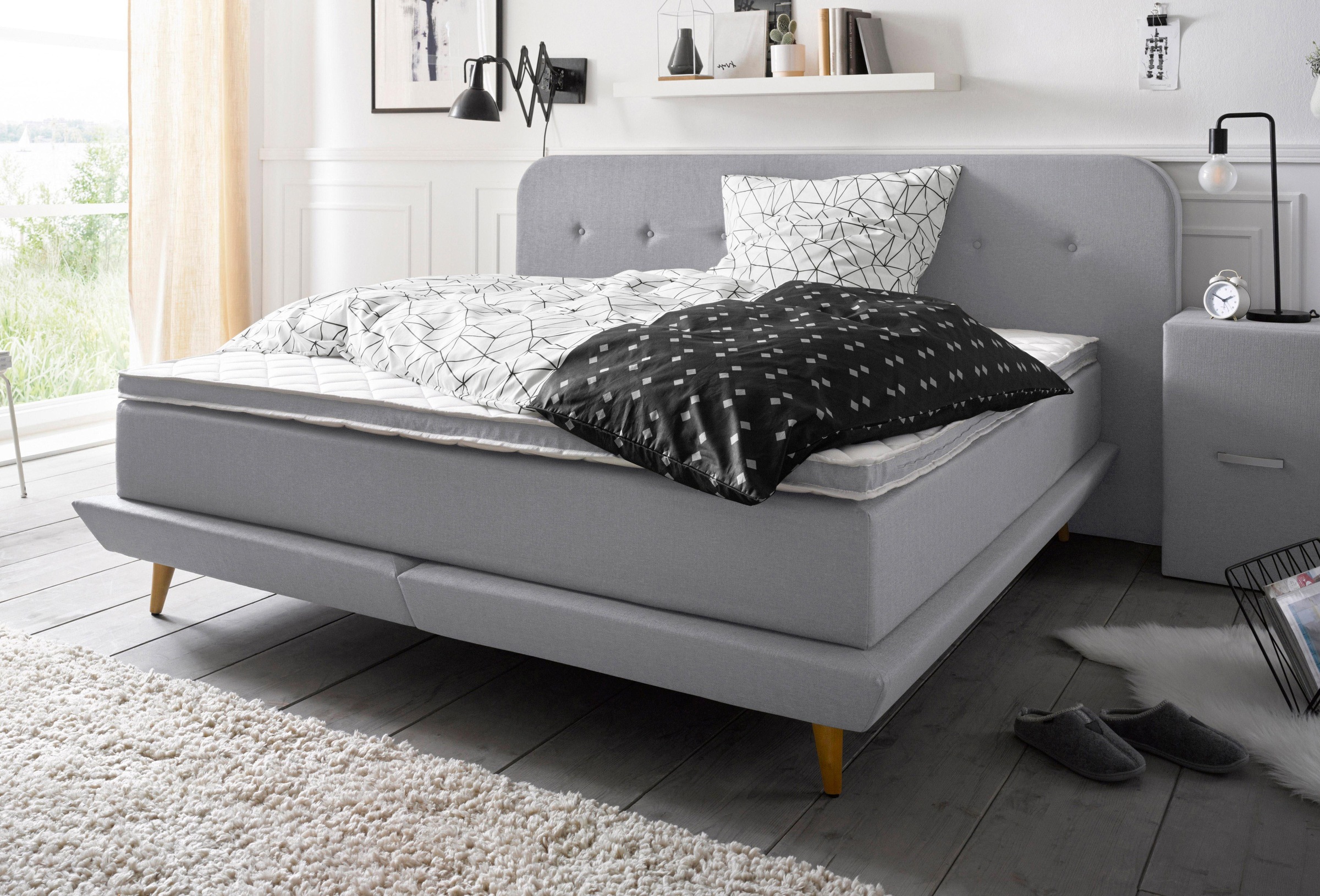 Home affaire Boxspringbett »Premium« Steppung mit Knopfheftung, inkl. Toppe günstig online kaufen