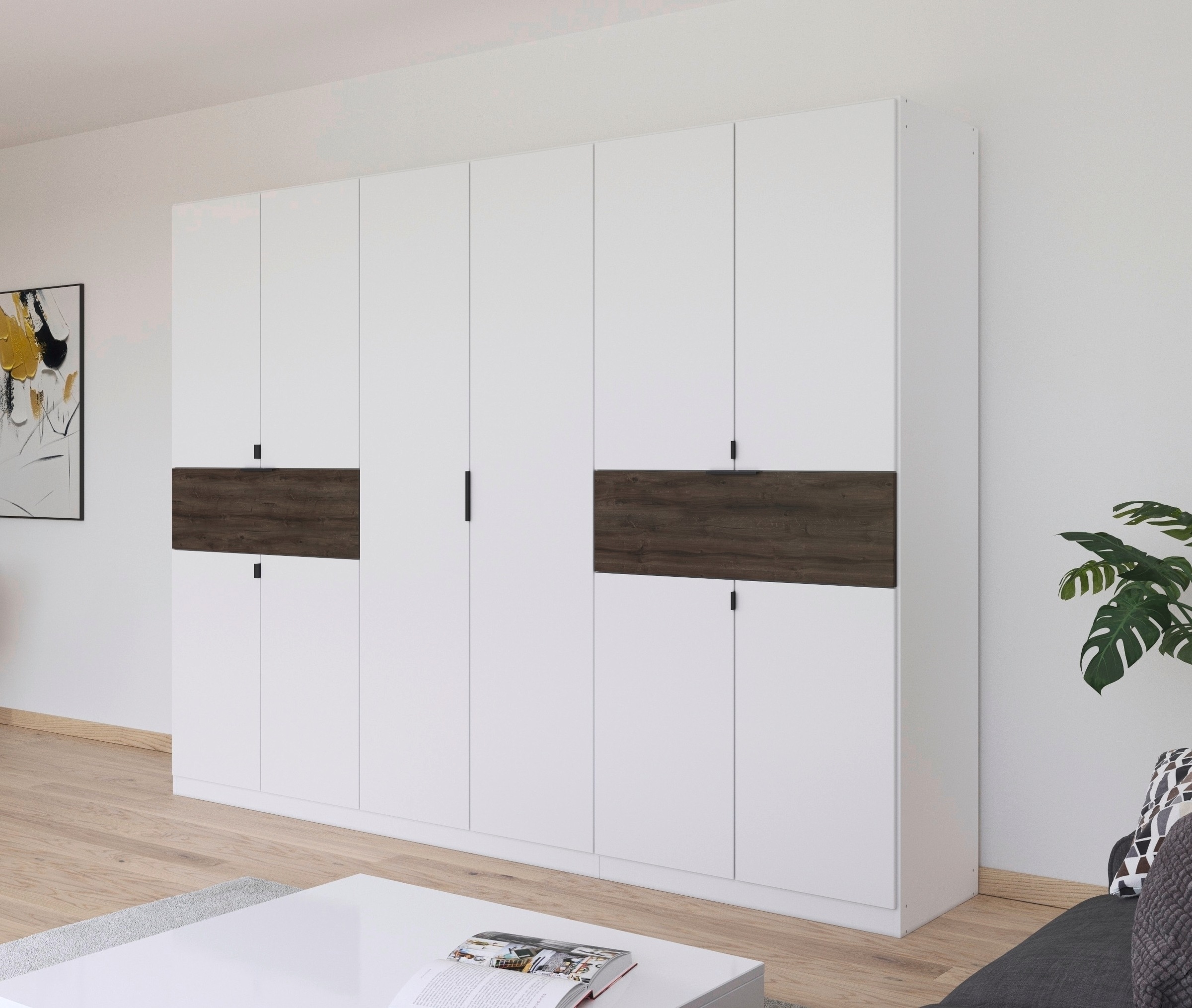 rauch Drehtürenschrank »Kleiderschrank Schrank Garderobe Wäscheschrank TICAO«, (Schubladen in der Höhe variabel positionierbar), mit 2 geräumigen Schubladen, viel Stauraum MADE IN GERMANY