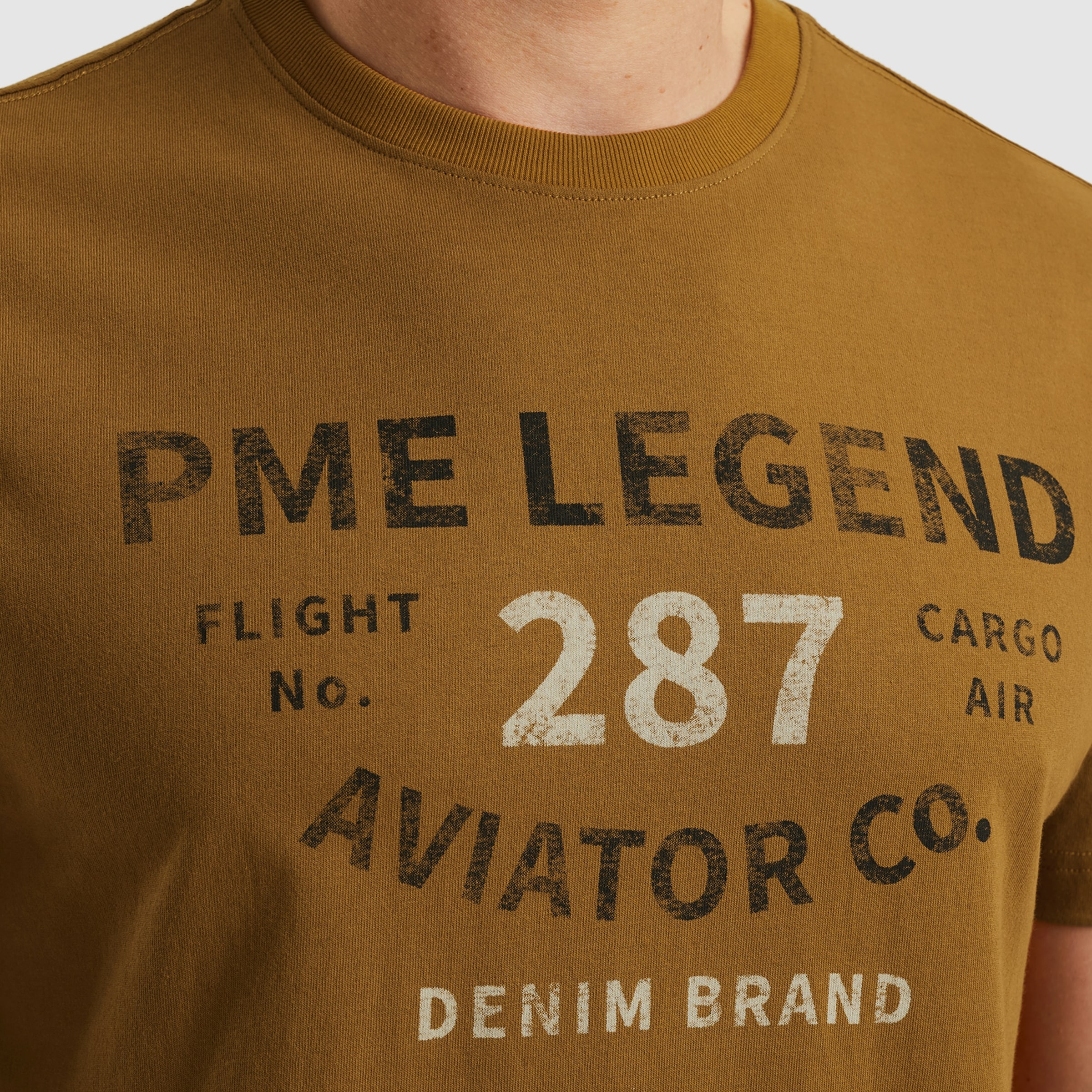 PME LEGEND T-Shirt »Short sleeve r-neck open end jersey« mit Logo-Print