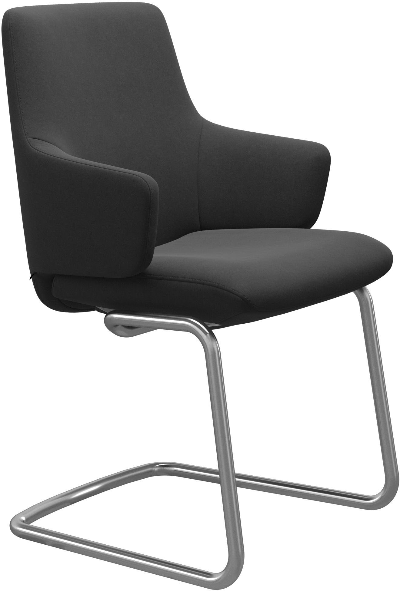 Stressless® Polsterstuhl »Laurel«, Microfaser DINAMICA, Low Back mit Armlehne, Größe L, mit Beinen aus Stahl in Chrom matt