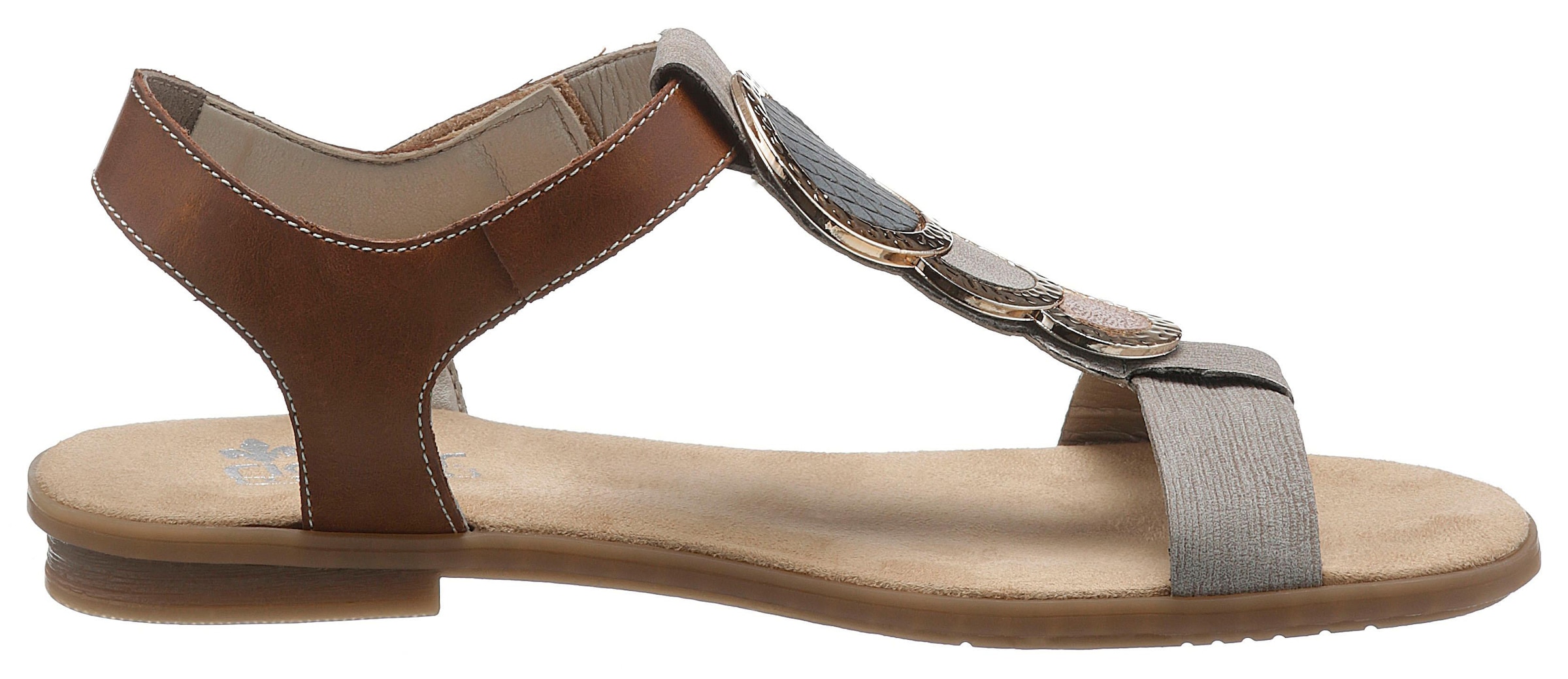 Rieker Riemchensandale  , Sommerschuh, Sandalette, Blockabsatz, mit angesagtem Schmuckelement