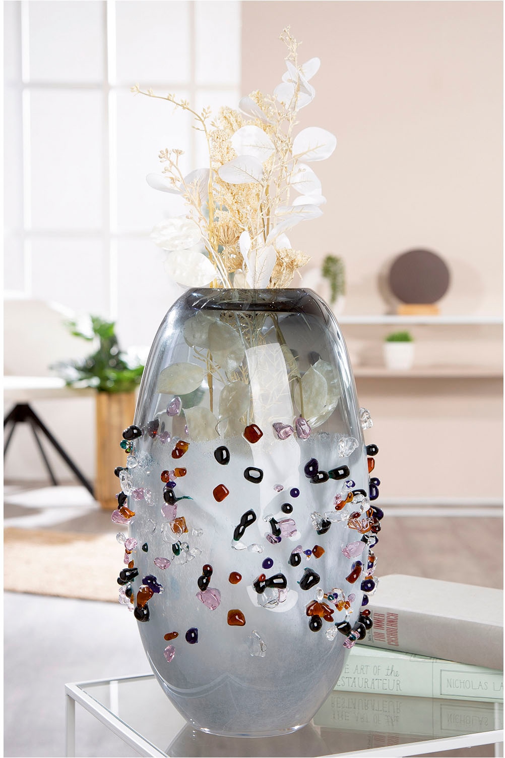 Casablanca by Gilde Tischvase »Vase Stones schwarz transparent«, (1 St.) günstig online kaufen