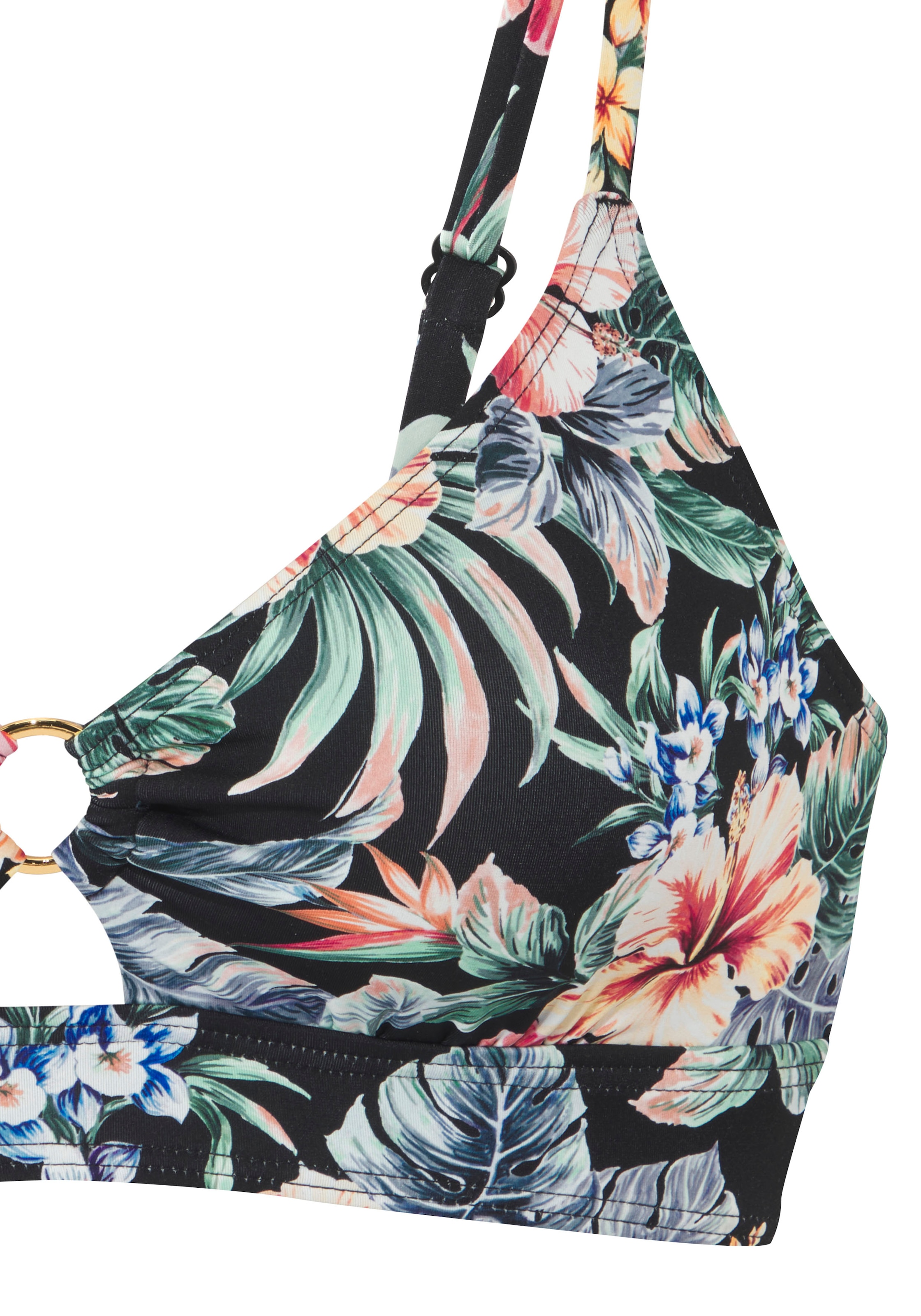 LASCANA Triangel-Bikini-Top »Salsa«, mit Zierring und tollem Blumenprint