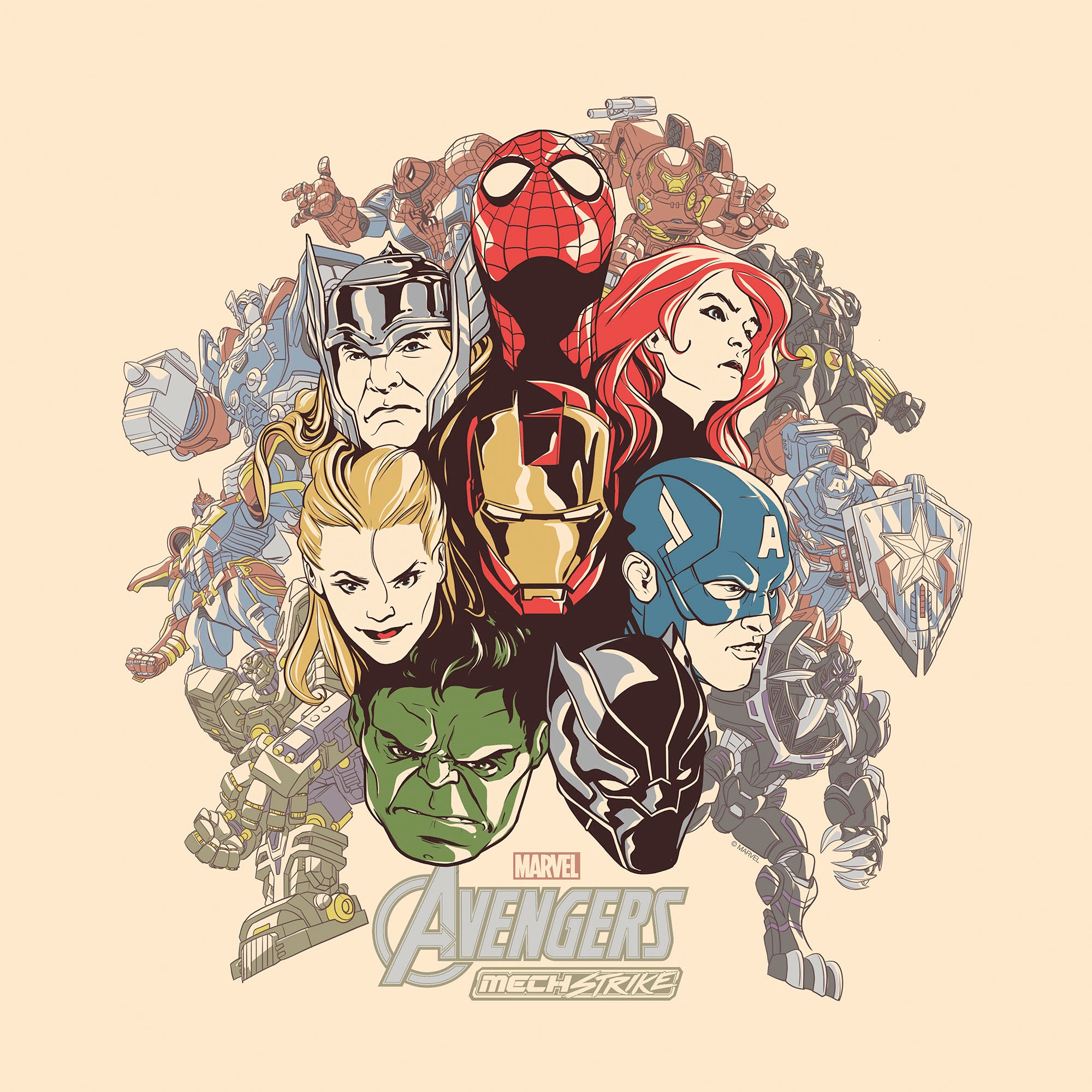 Komar Leinwandbild »Avengers Strike Back - Größe 40 x 40 cm«, Disney, (1 St., 40 x 40 cm (Breite x Höhe), Keilrahmenbild mit Echtholzrahmen, Kinderzimmer
