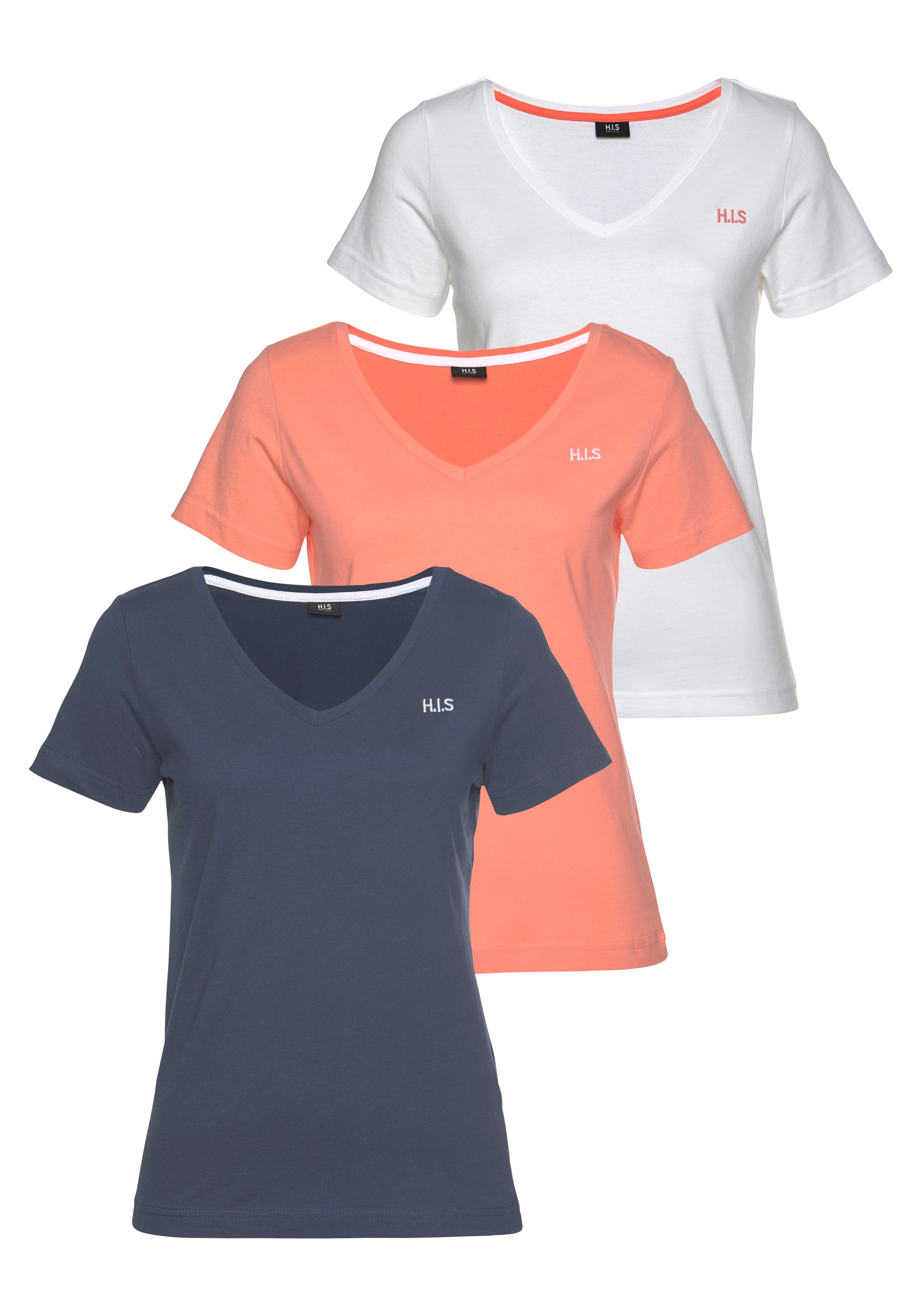 H.I.S T-Shirt Online-Shop bestellen »Essential-Basics«, (Spar-Set, im 3er-Pack)