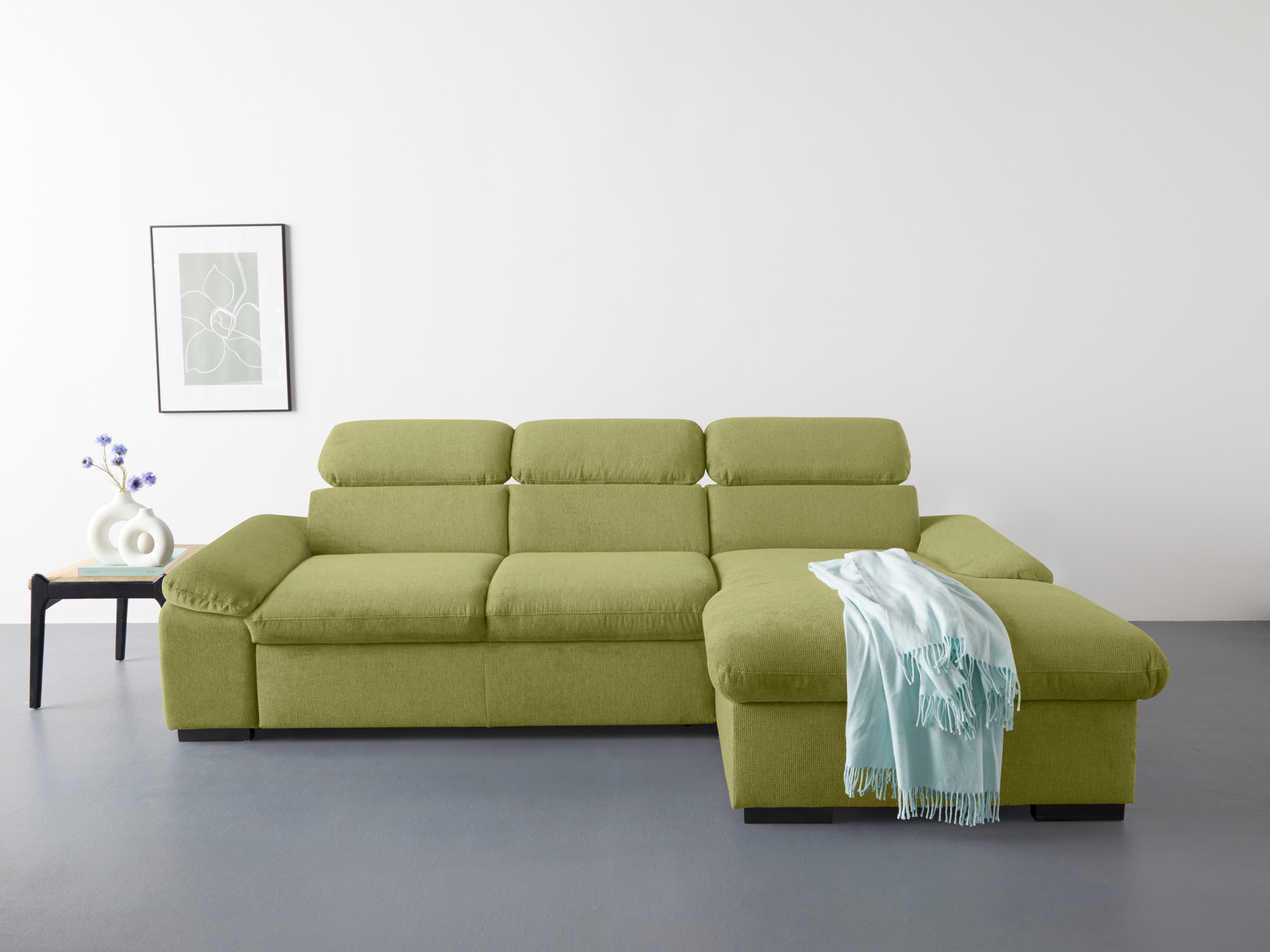 COTTA Ecksofa »Lola L-Form mit Kopfteilfunktion & Hocker«, (Set, mit Hocker günstig online kaufen