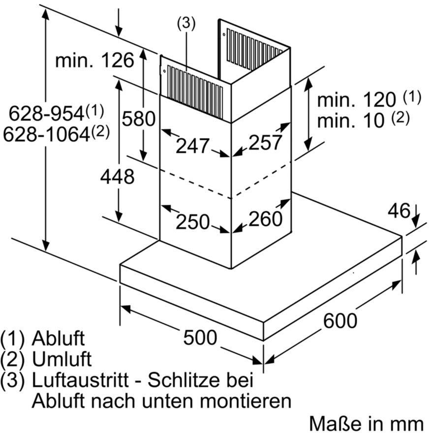 SIEMENS Wandhaube »LC67BCP50«, Serie iQ500