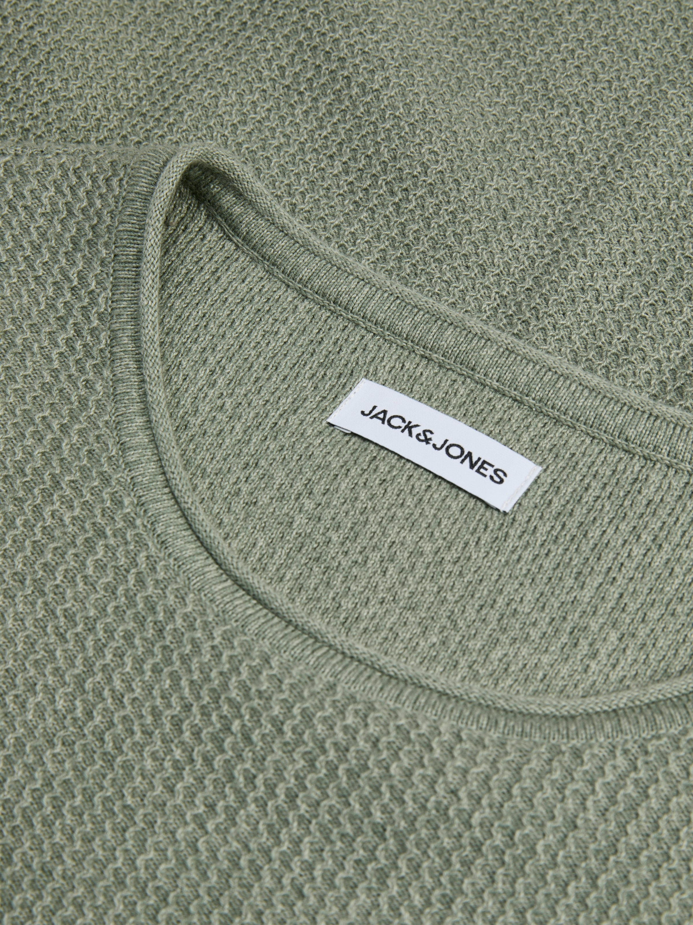 Jack & Jones Rundhalspullover »JJECOOPER KNIT CREW NECK NOOS«, in Strick Optik