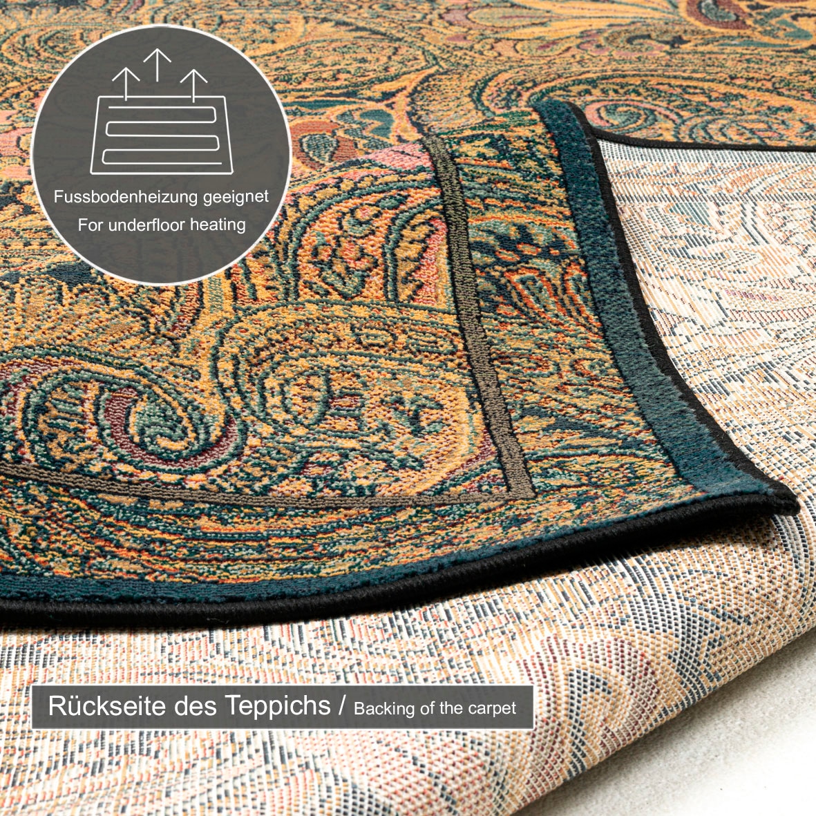 THEKO Teppich »Gabiro 739«, rechteckig, 10 mm Höhe, Kurzflor, Ornamente, ideal im Wohnzimmer & Schlafzimmer