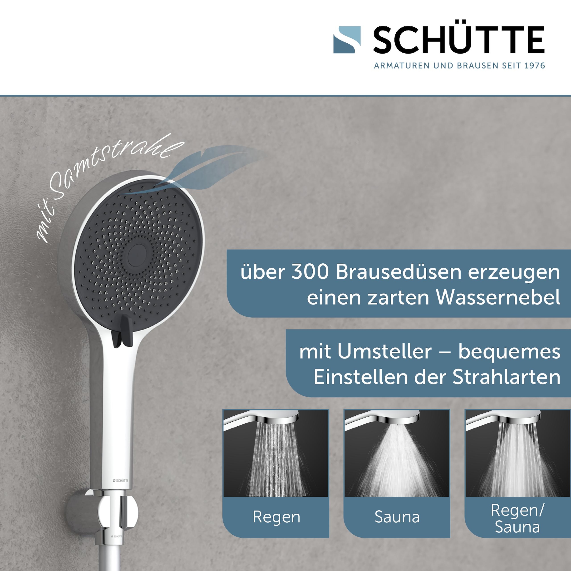 Schütte Handbrause »SAMOA RAIN« 1 Stk. tlg. Inkl. Wasserspardichtung-bis zu 50 % Wasserersparnis, Antikalk-Noppen
