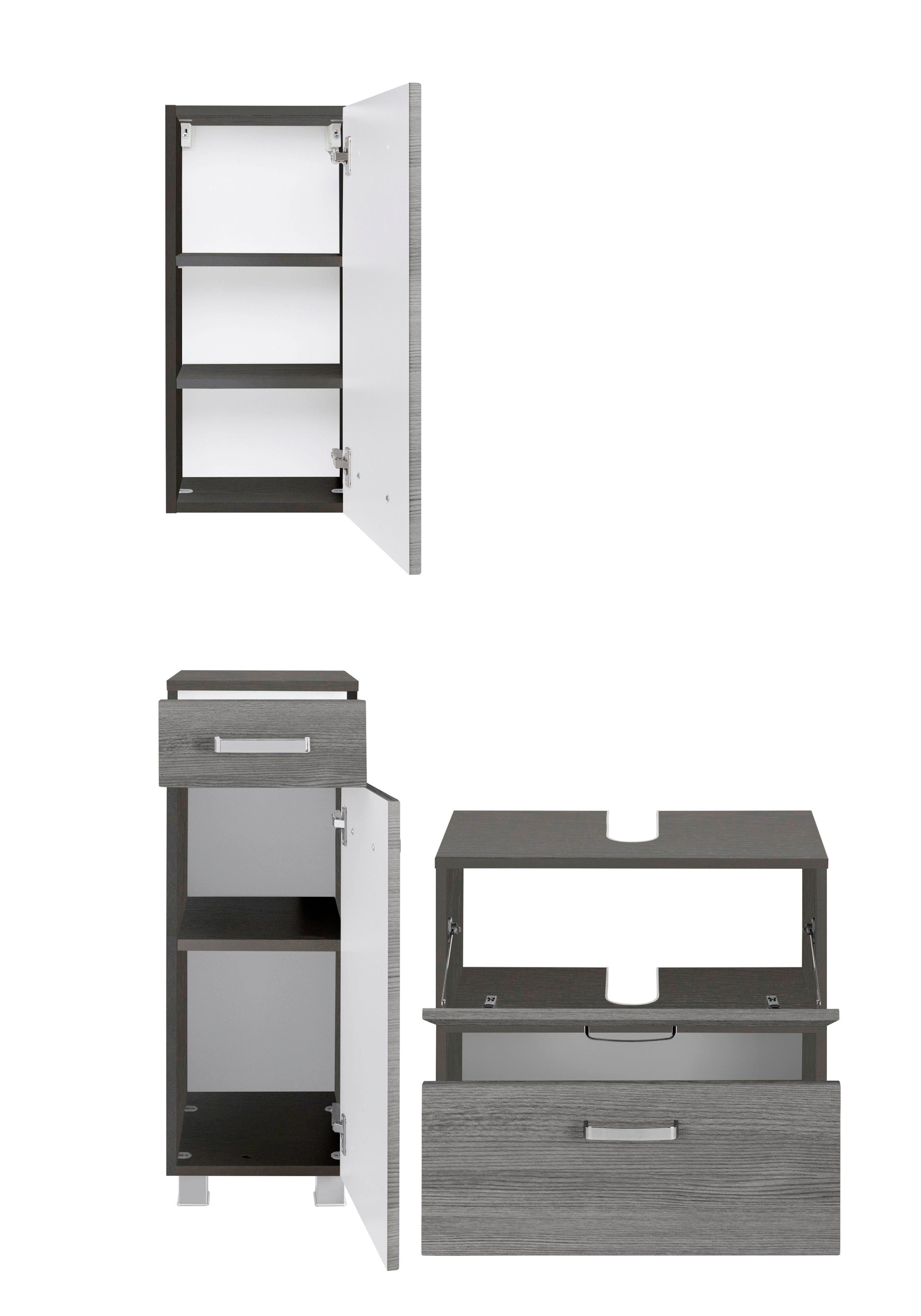 welltime Badmöbel-Set »Ravenna« 3 Stk. tlg. Hängeschrank, Unterschrank, Was günstig online kaufen