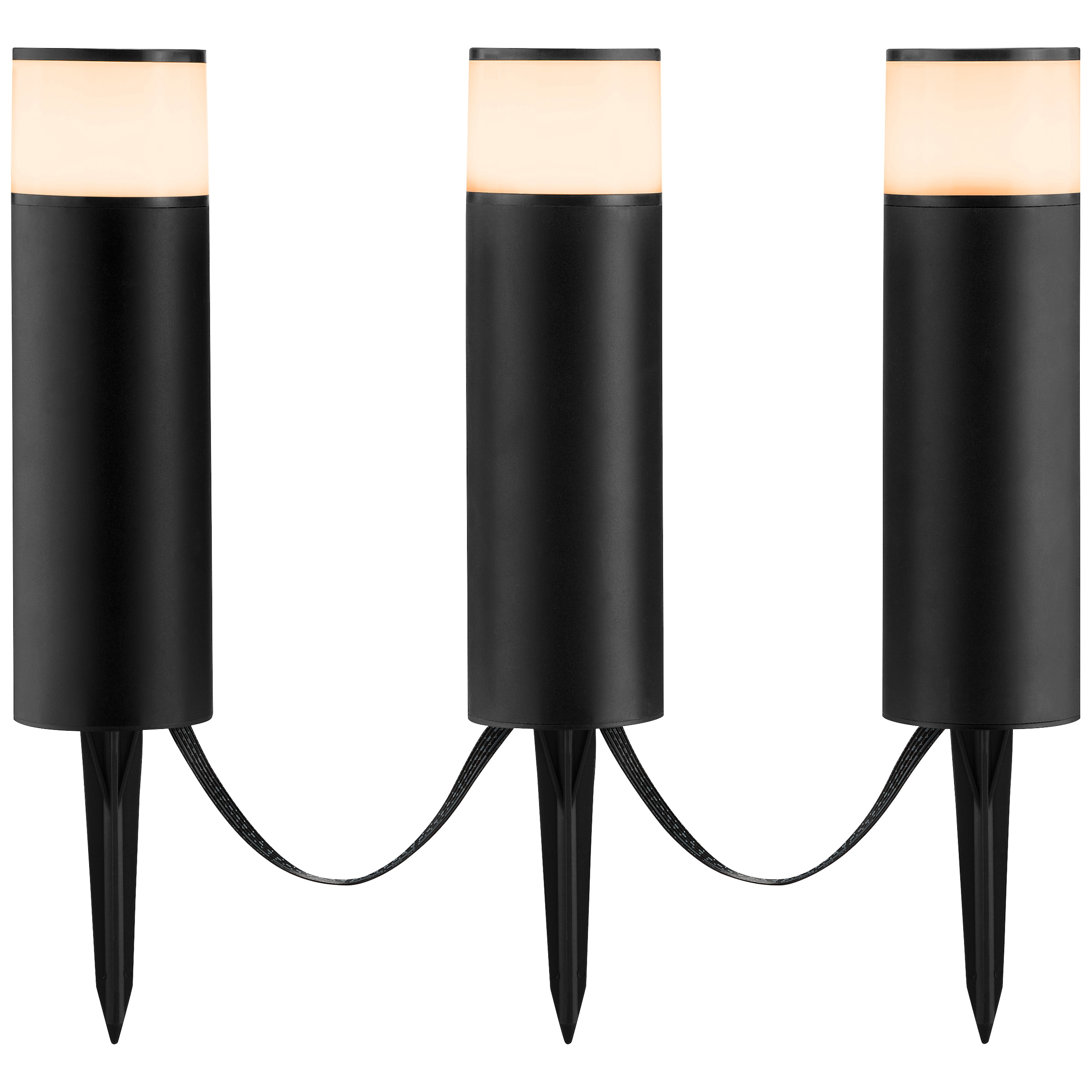 Brilliant LED Gartenleuchte »Dody« LED-Modul 3 Stk. warmweiß - kaltweiß LED Gartenspieß 3er Set, dimmbar, RGB, CCT, IP44, App steuerbar