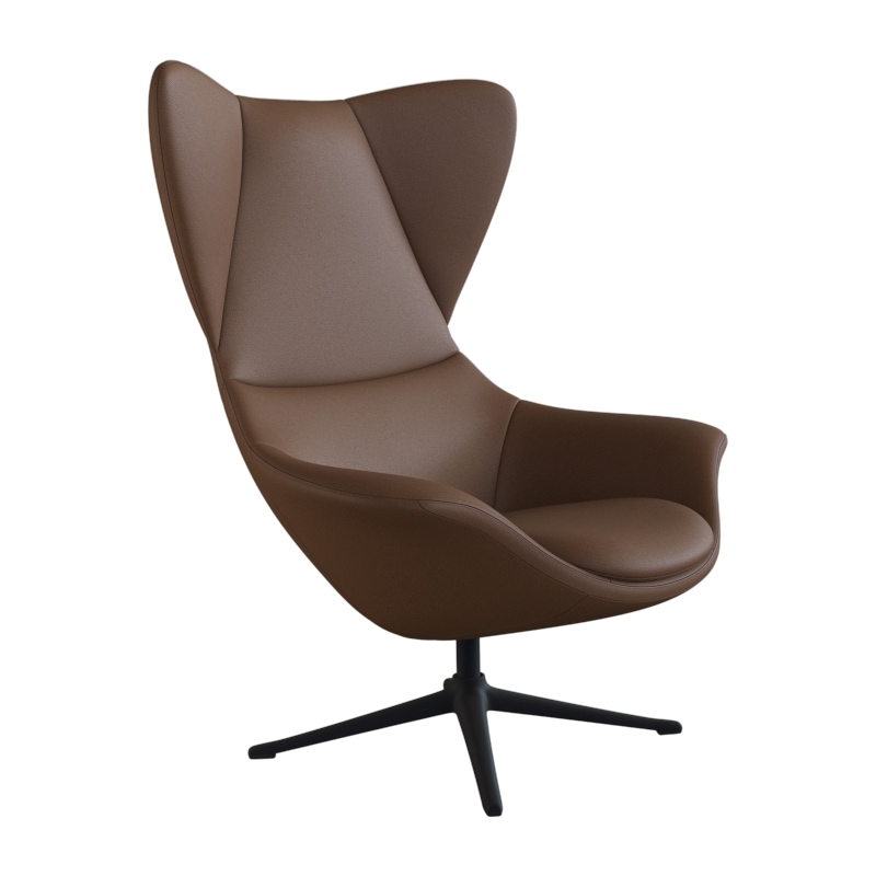 FLEXLUX Ohrensessel »Stilo Relaxsessel, TV-Sessel«, Solitär, Stil-Ikone, drehbar, Fuß schwarz