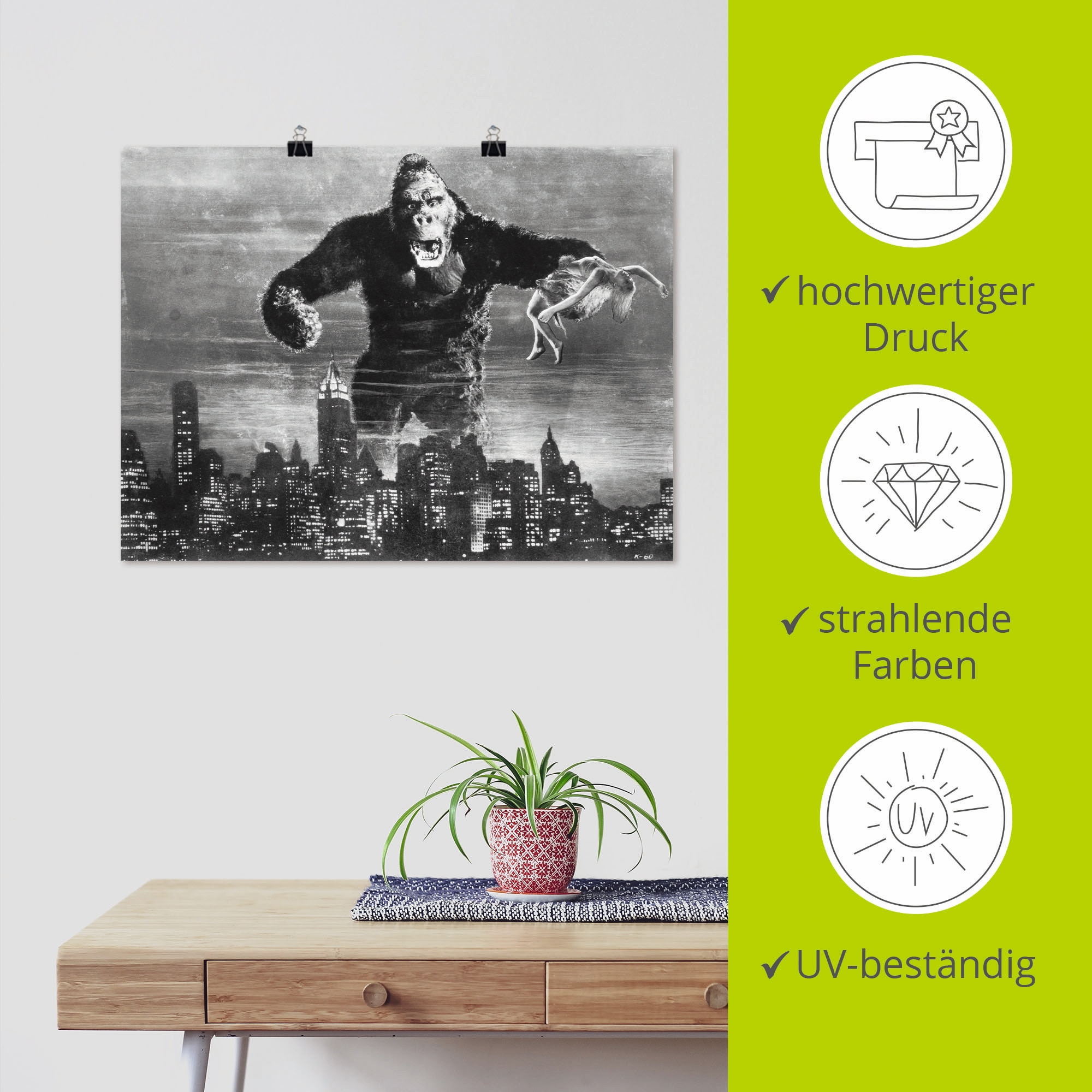 Artland Poster »King Kong 1933 II« Film 1 Stk. tlg. ohne Rahmen