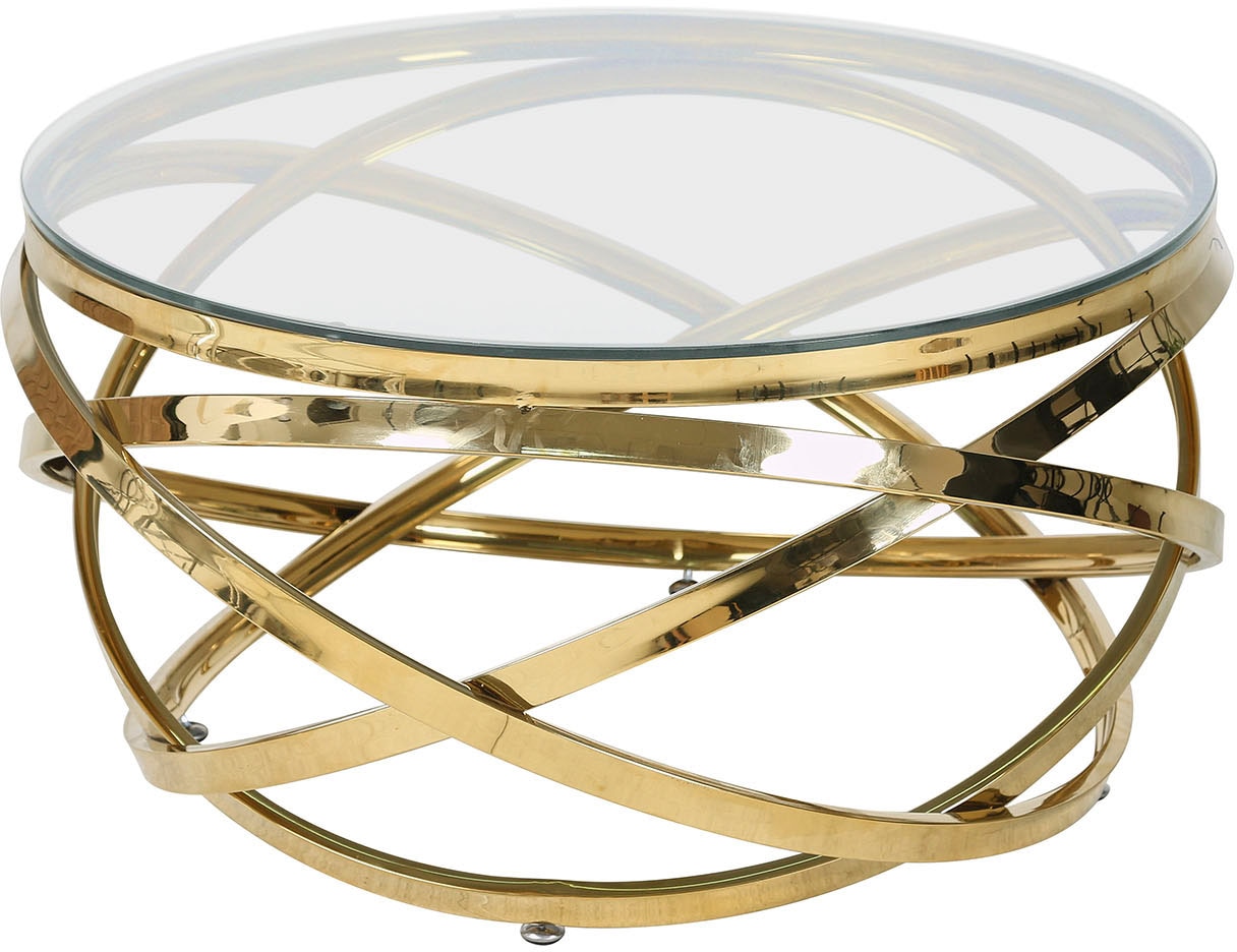 SalesFever Couchtisch »mit Design-Gestell in Stainless Steel für stilvolles günstig online kaufen