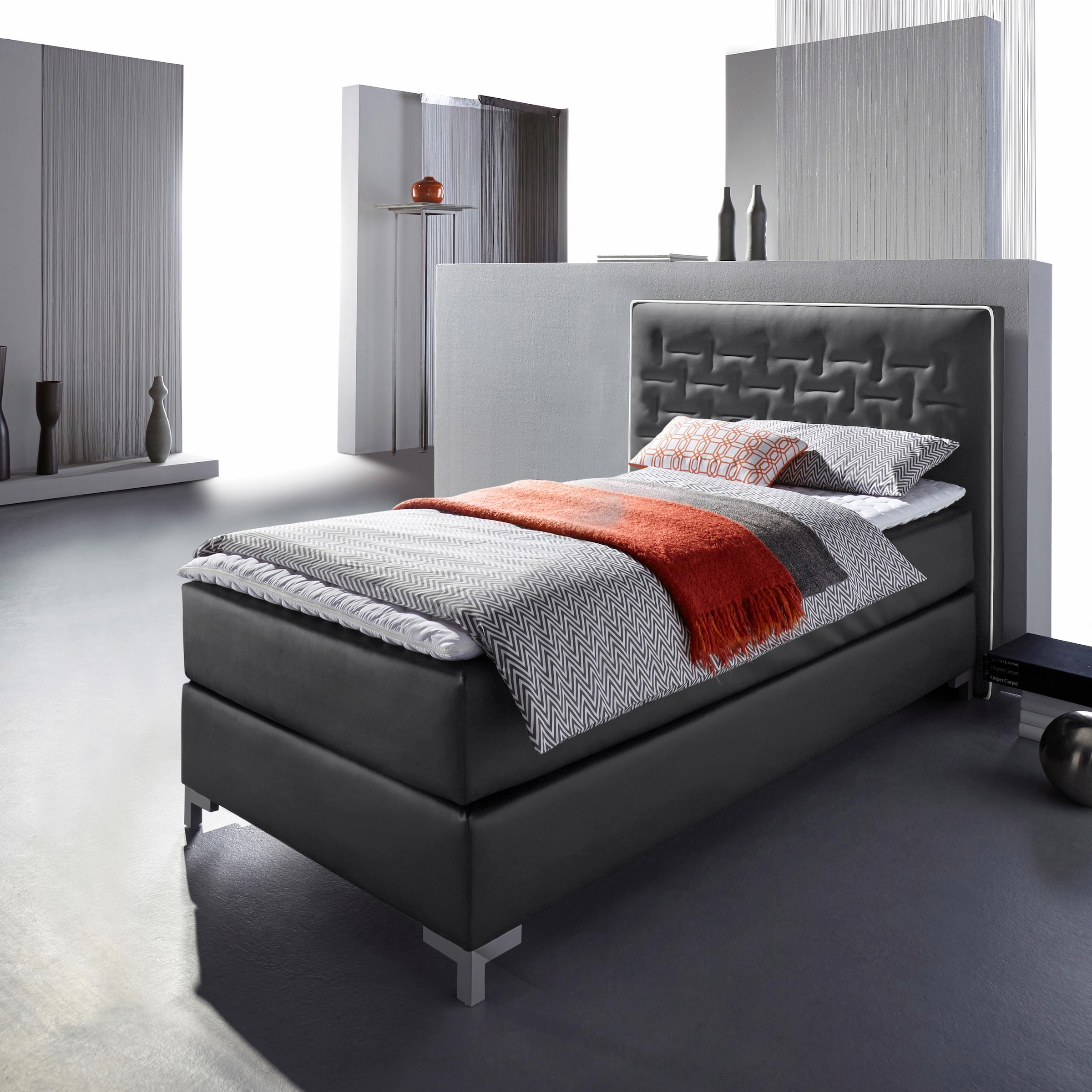 INOSIGN Boxspringbett »Coos«, mit besonderer Steppung im Kopfteil, 3 Matrat günstig online kaufen