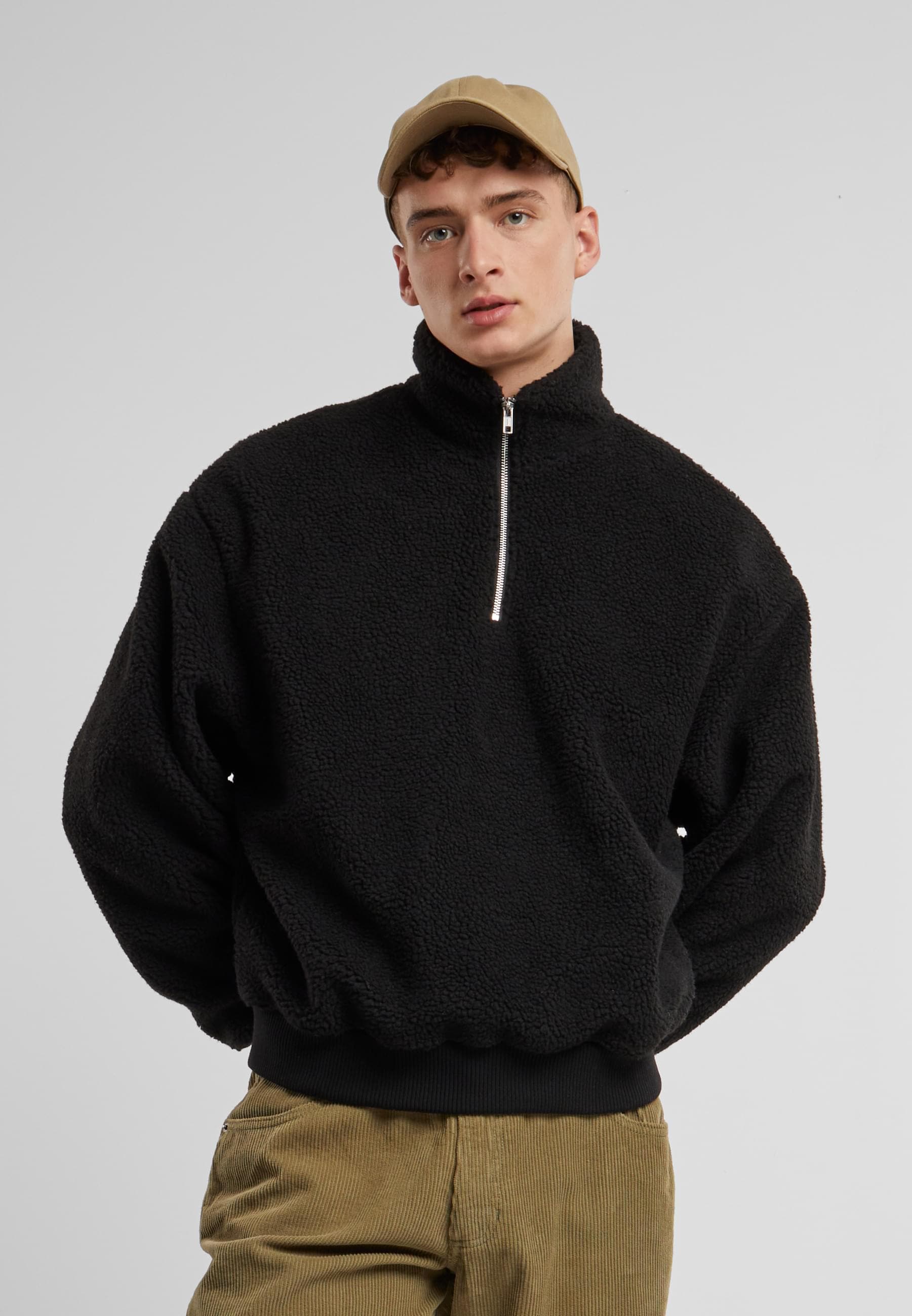 URBAN CLASSICS Kapuzensweatshirt »Urban Classics Oversized Teddy Troyer«, 1 Stk.
