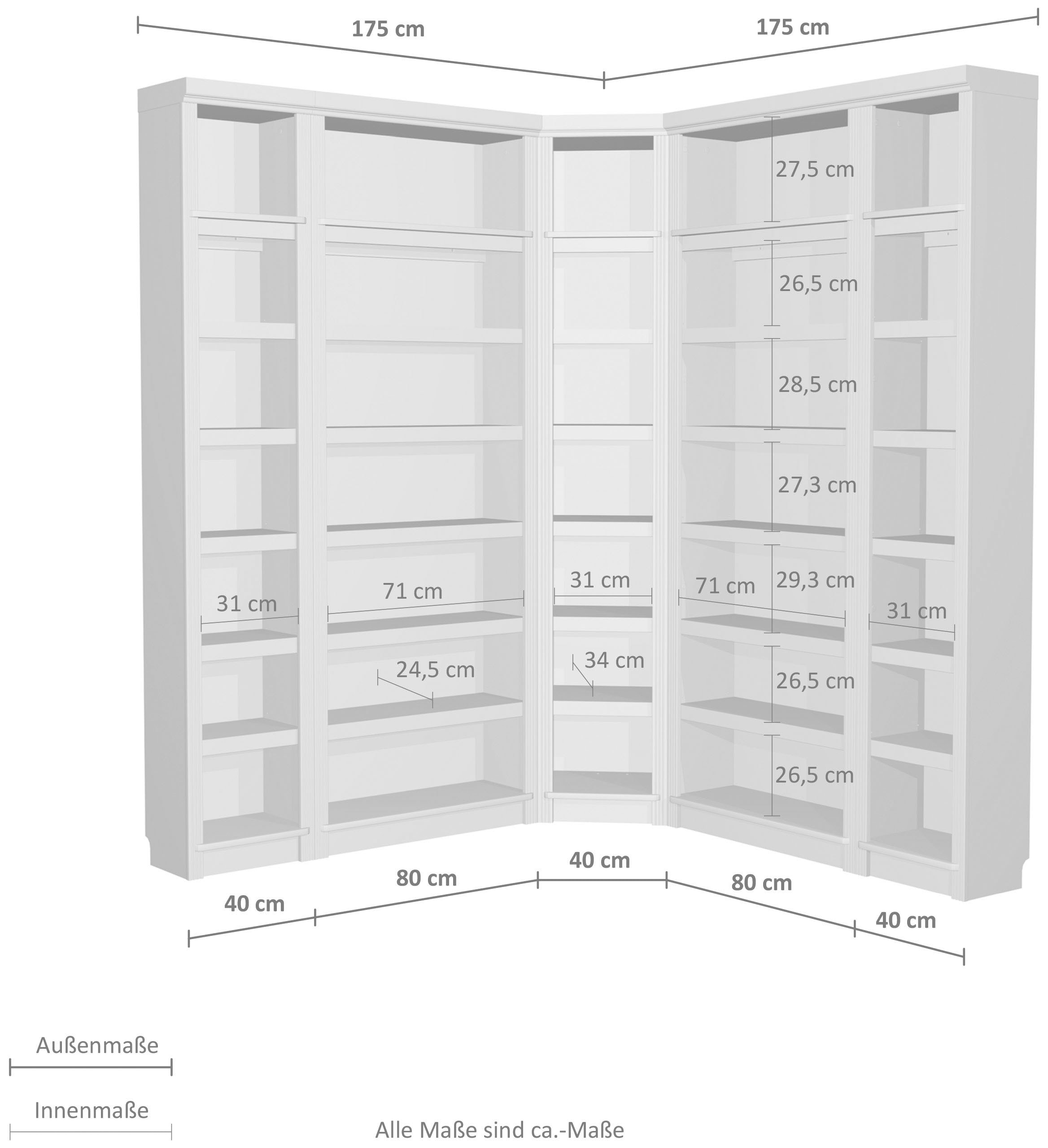 Home affaire Bibliothek »Soeren«, (5 St.), Mit viel Stauraum auf Raten  kaufen