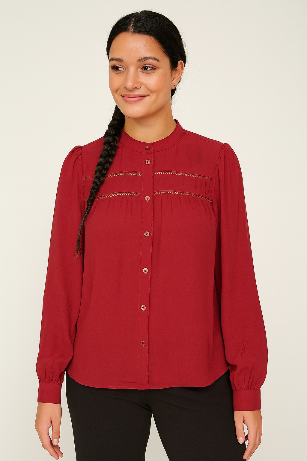 Vero Moda Langarmbluse »VMEMMA LS LACE SHIRT WVN GA NOOS«