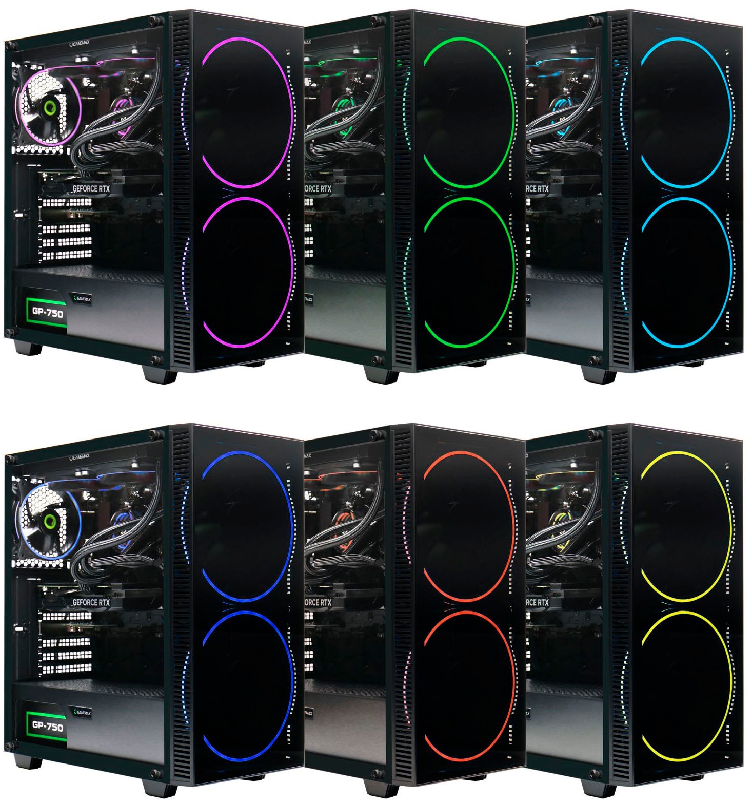 GAMEMAX Gaming-PC-Komplettsystem »GigaDeal Black Hole 2812 AMD Ryzen 5 7500F 32GB DDR5 1TB SSD RTX 5070« 32 ″ AMD Ryzen 5 GeForce RTX™ 5070 32 GB RAM 1.000 GB SSD Windows 11, DDR5 RAM + Gigabyte GS32QCA LED-Monitor Curved, 80 cm 32"