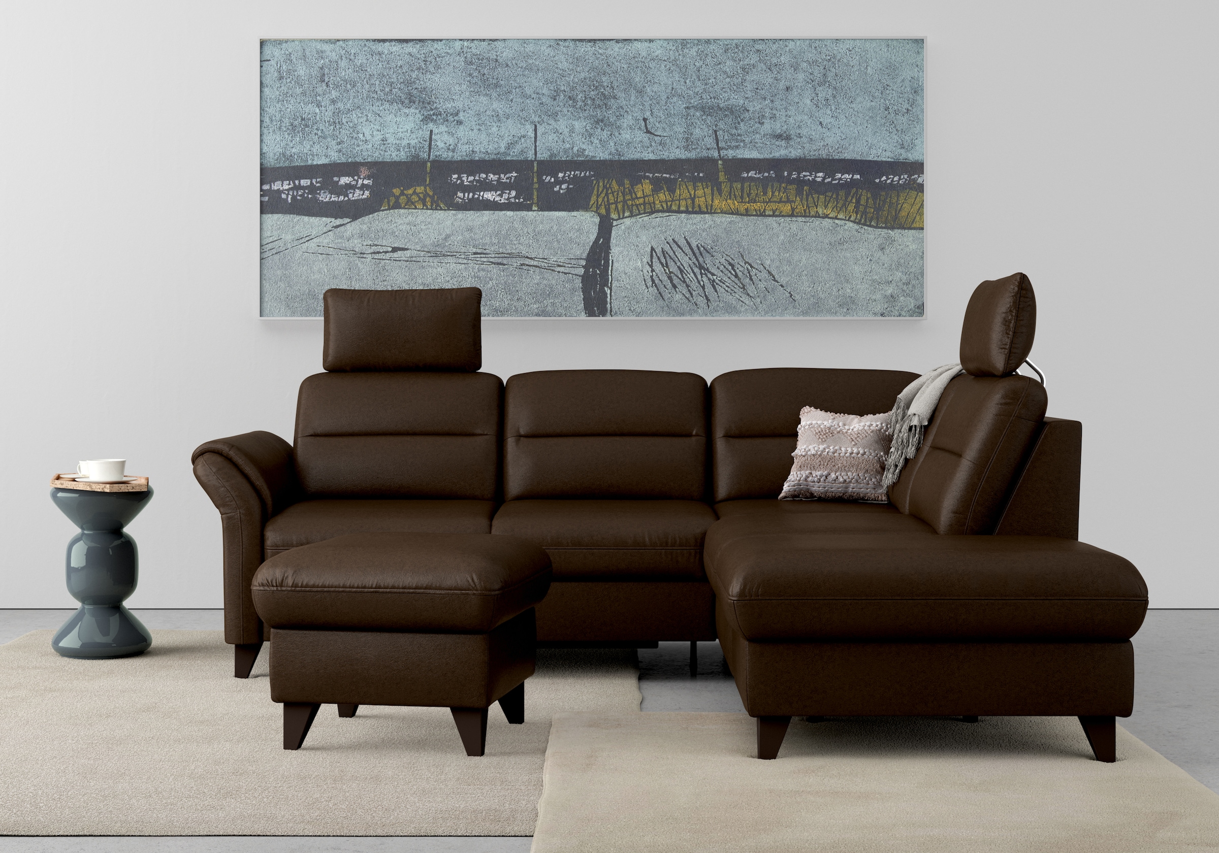 sit&more Ecksofa »Mellum L-Form«, Federkern, wahlweise mit Bettfunktion, St günstig online kaufen
