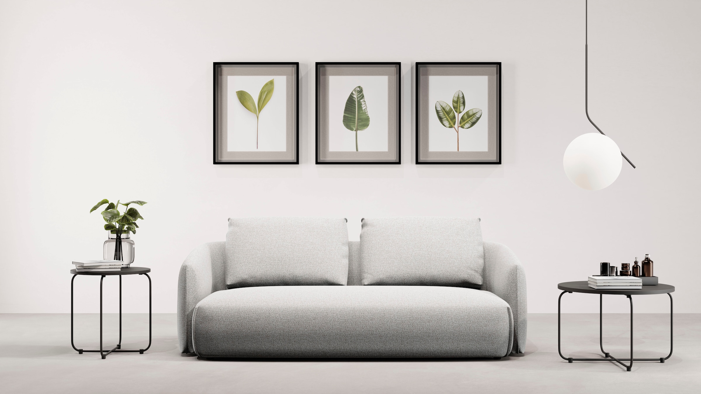 TRENDMANUFAKTUR 3-Sitzer »Shawn Designsofa, elegant geschwungen Armlehnen, günstig online kaufen