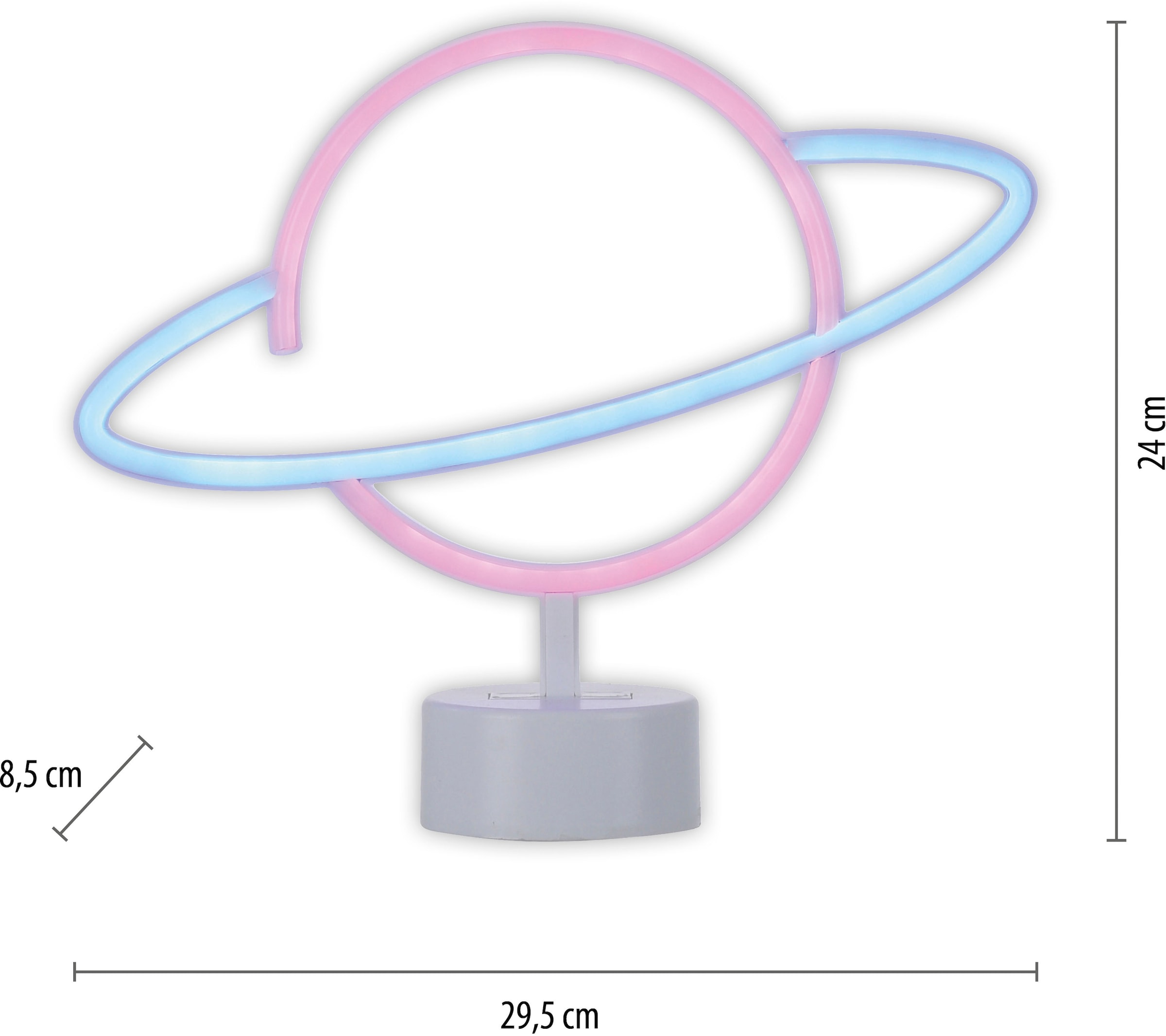 JUST LIGHT LED Wandleuchte »NEON-SATUR«, 1 flammig, Leuchtmittel LED-Board | LED fest integriert