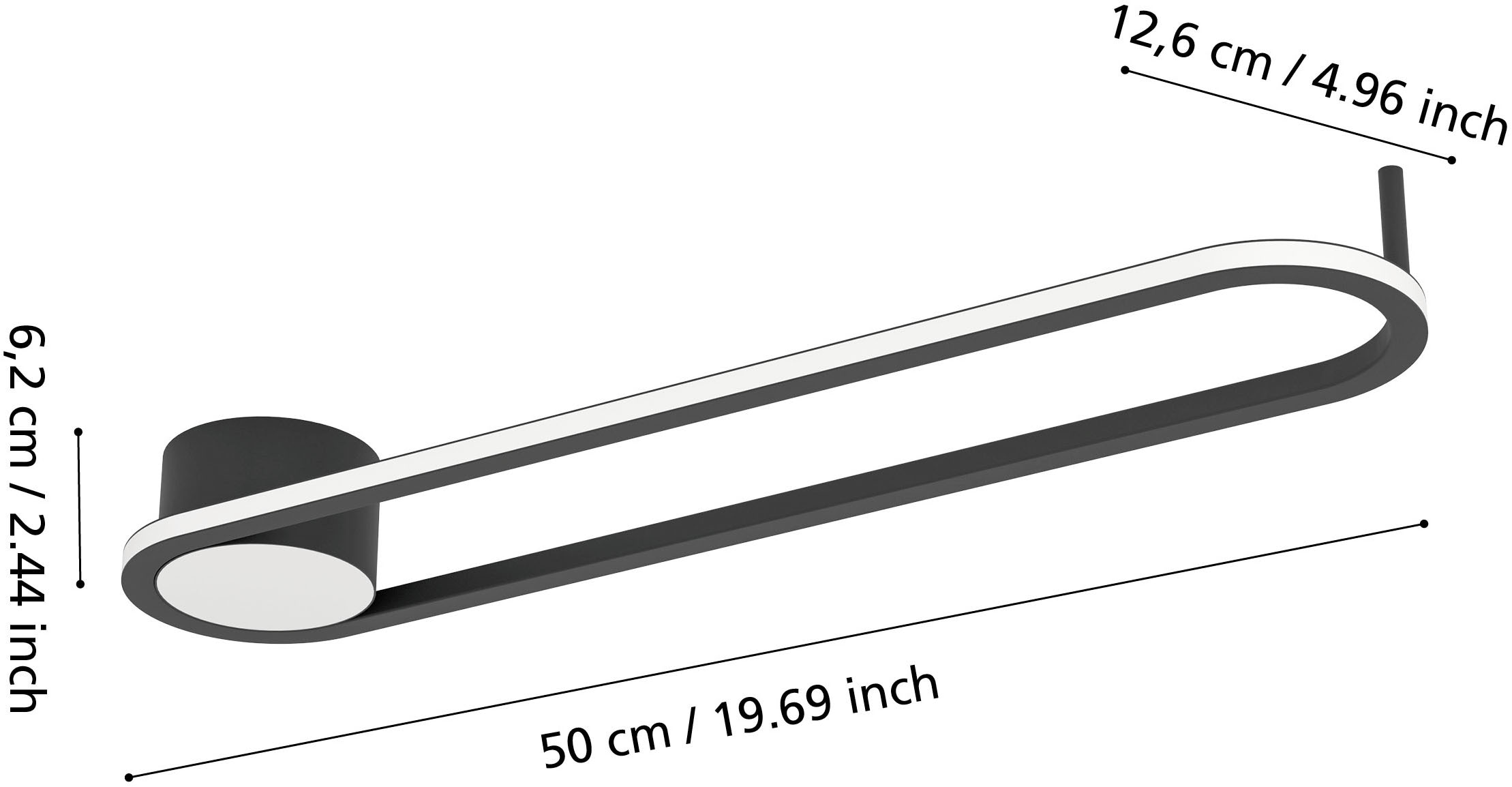EGLO LED Deckenleuchte »COLLECORVINO Deckenlampe - Alu, Stahl - LED - 24W - IP20« LED-Modul 1 Stk. Kaltweiß | Neutralweiß | Warmweiß Wohzimmerlampe, Esszimmerlampe, Flur, Schlafzimmer, L50 x B12,5 x H6cm