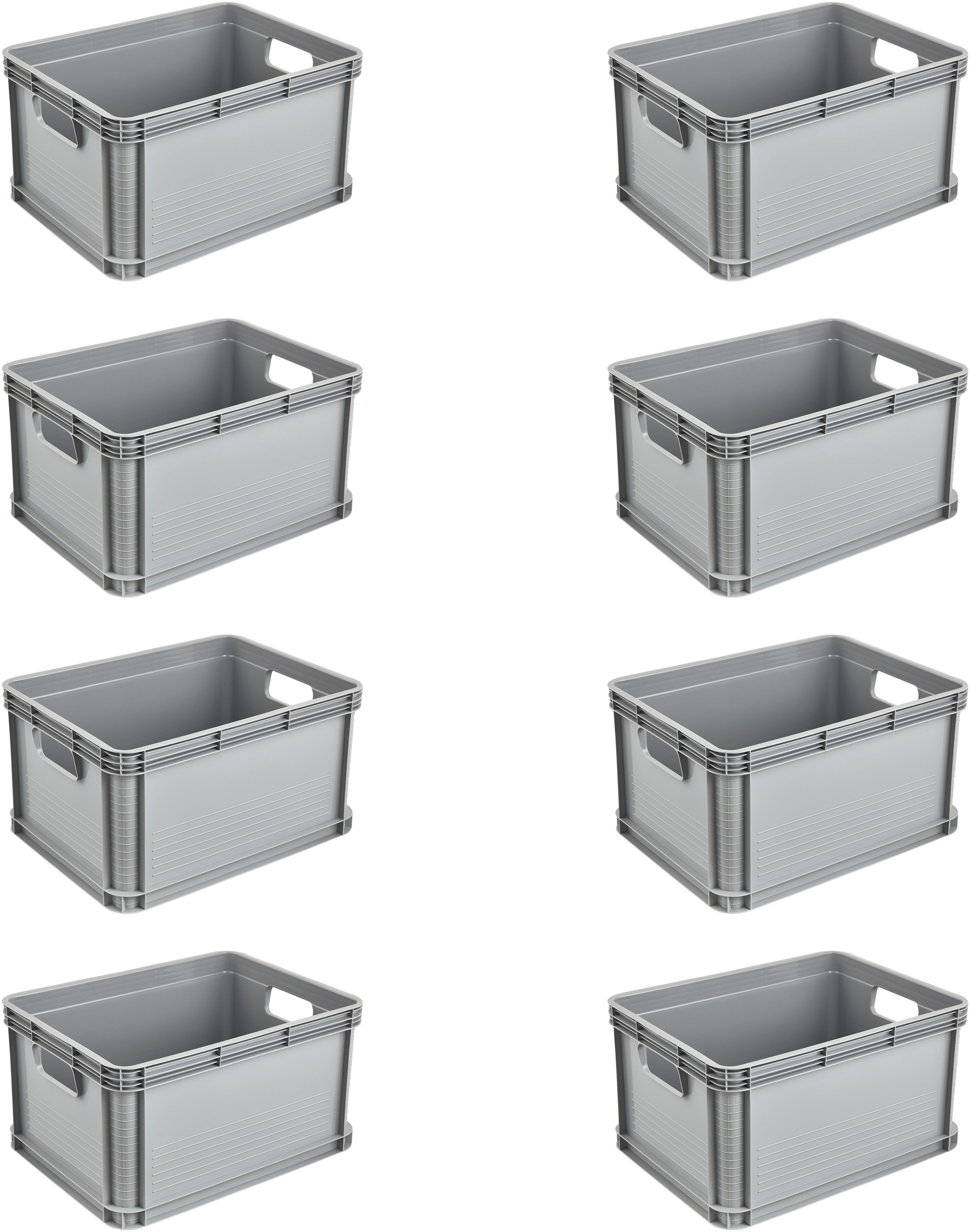 keeeper Transportbehälter »Transportbox robert, 8er Set, 20 L, 40 x 30 x 22 cm« 30 cm breit 22 cm hoch 40 cm lang Set, 8 Stk. tlg. säure- und laugenbeständig, 30 kg Tragkraft