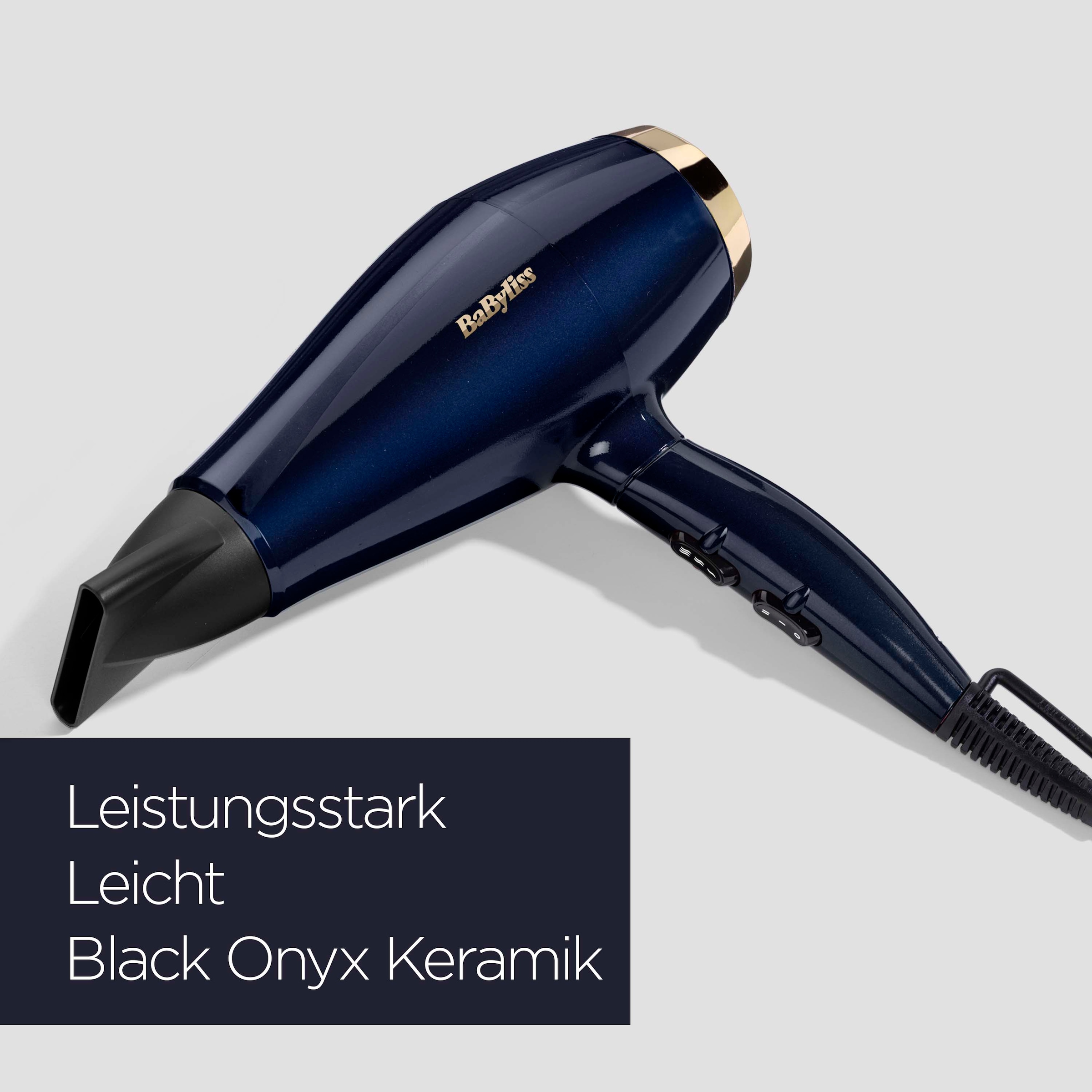 BaByliss Haartrockner »Black Onyx Haartrockner«, 2100 W, mit innovativem HTDC-Motor für professionelle Leistung