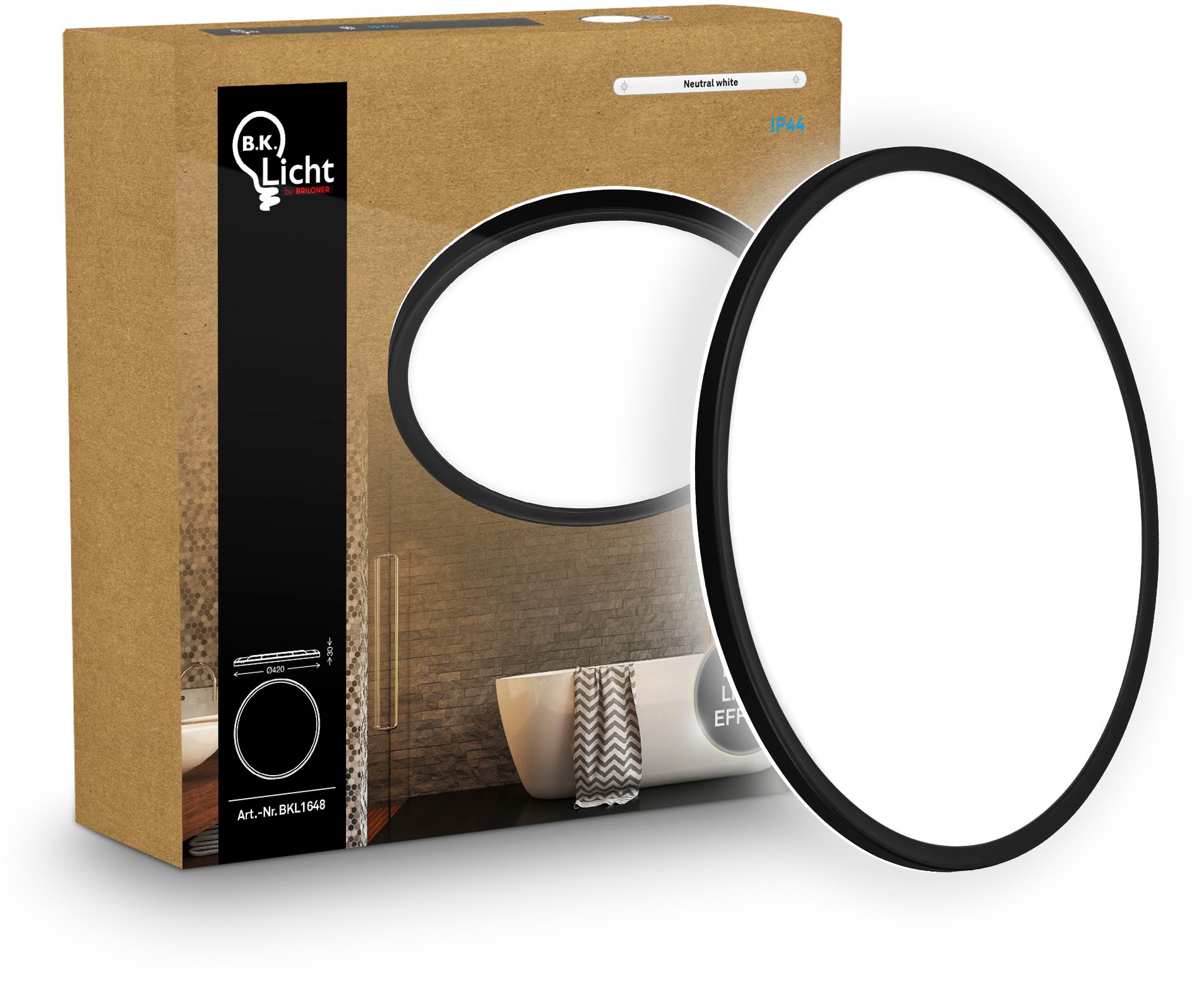 B.K.Licht LED Panel »SHALLOW« LED-Board 1 Stk. Neutralweiß 42x3 cm, Badlampe, Badezimmer, Küche, Wohnzimmer