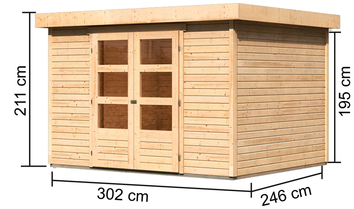 Karibu Gartenhaus »"Arnis 5" anthrazit« aus hochwertiger nordischer Fichte