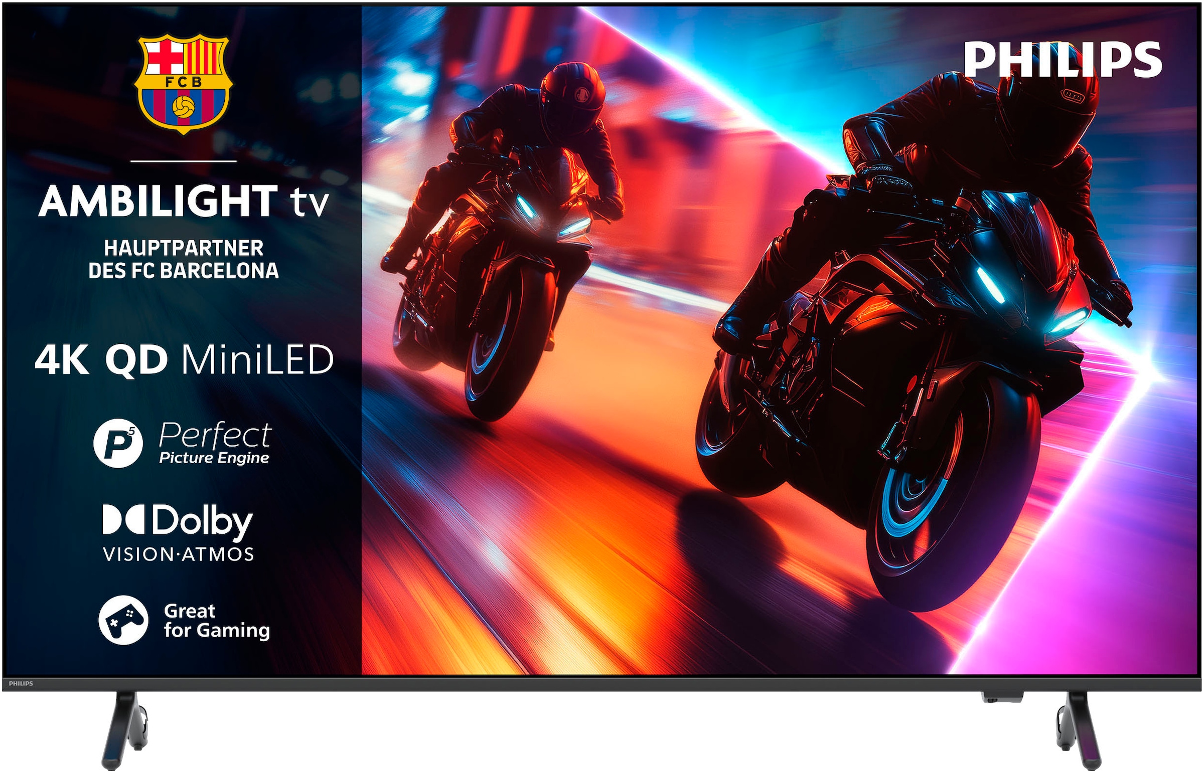 PHILIPS Mini-LED-Fernseher »55MLED910/12« 139 cm/55 ′′ Smart-TV schwarz Dolby Vision & Atmos