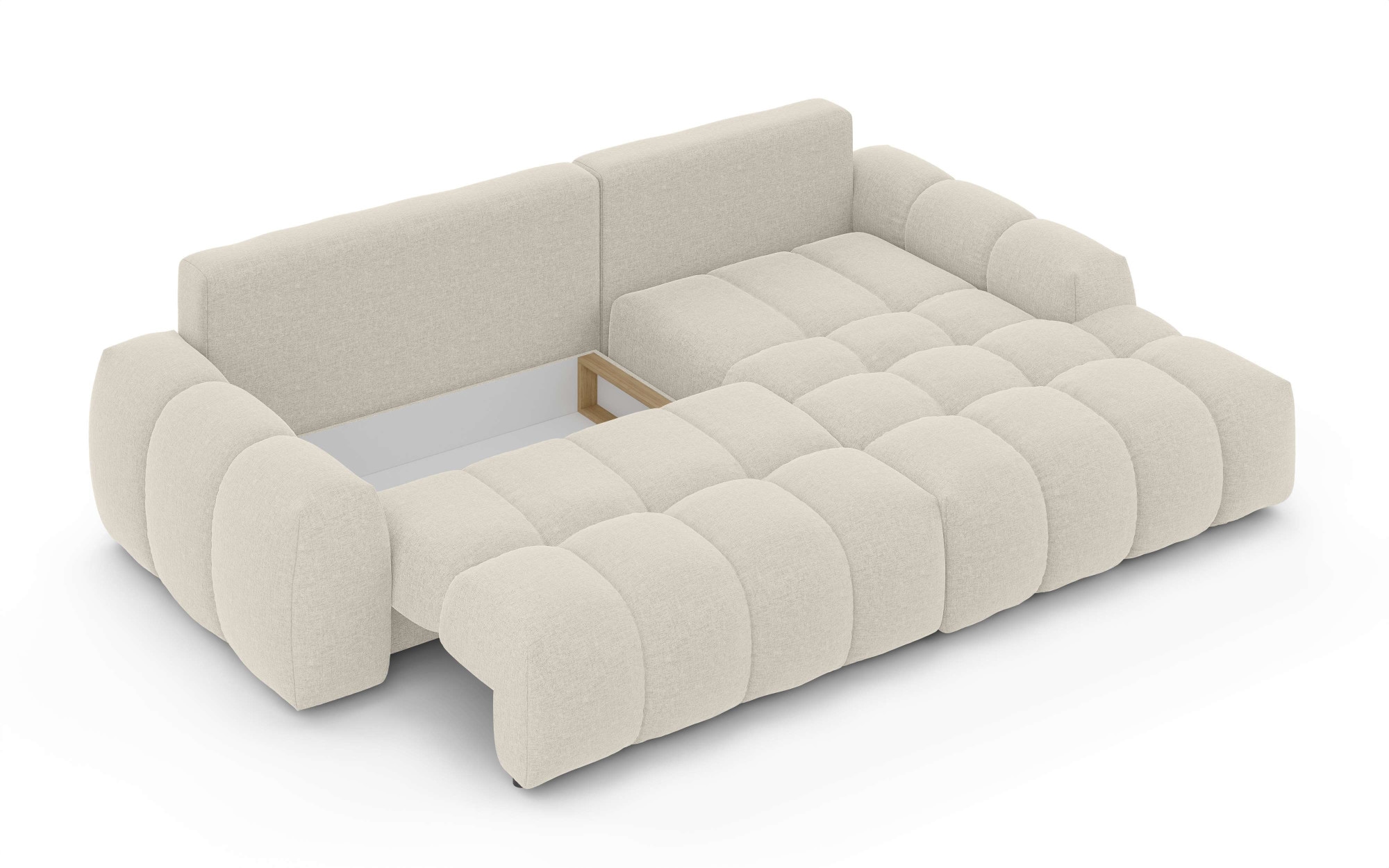 INOSIGN Ecksofa »AZITA klein optionale Schlafsofa mit Bettkasten, B/T/H: 270/166,5/84cm«, L-Form mit Wellenunterfederung, Bubble-Optik