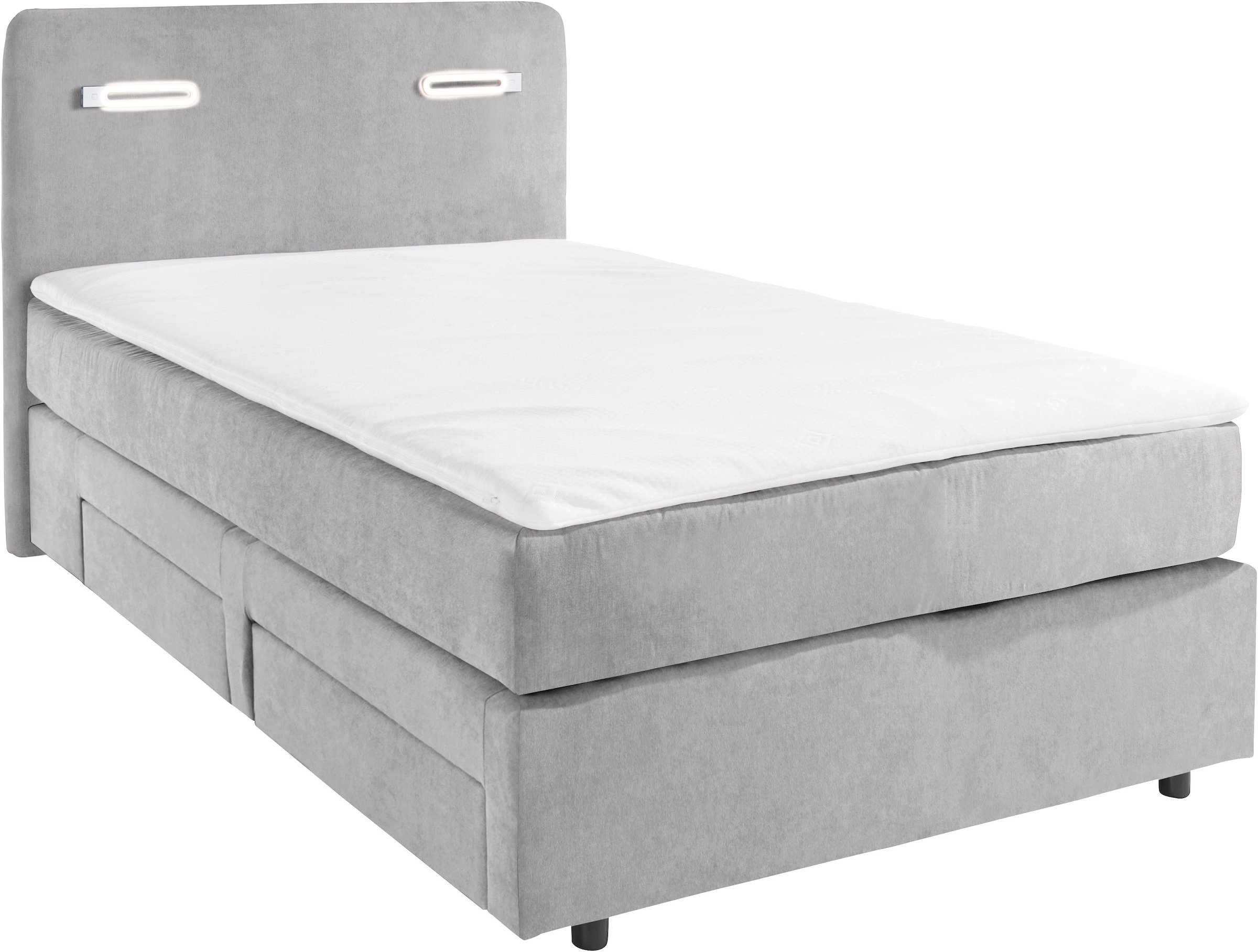 INOSIGN Boxbett »Luan«, Schubkästen, LED-Beleuchtung und Topper, in Breite 120 cm und 180 cm