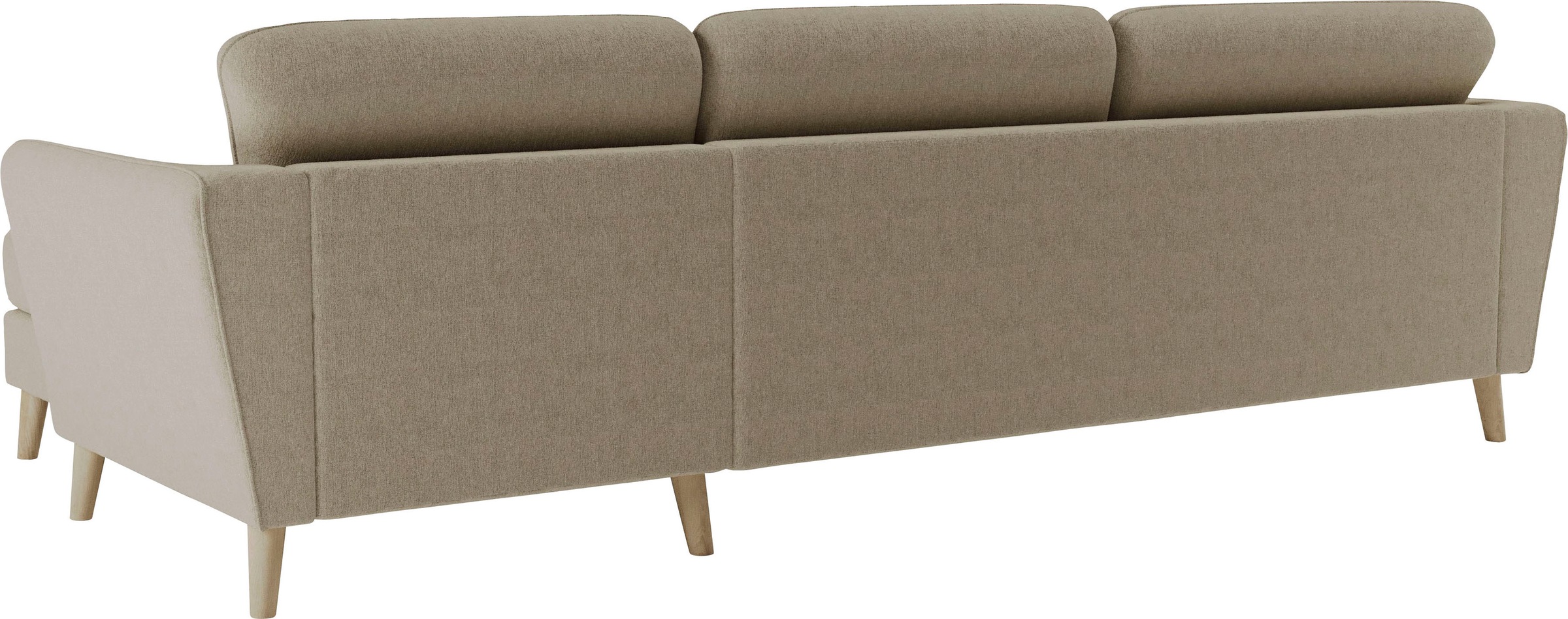 Home affaire Ecksofa »MARSEILLE (279/152cm),L-Form, Rec. rechts/links, verschiedene Bezüge«, Massivholzbeine Eiche, Landhausstil, Wellenunterfederung