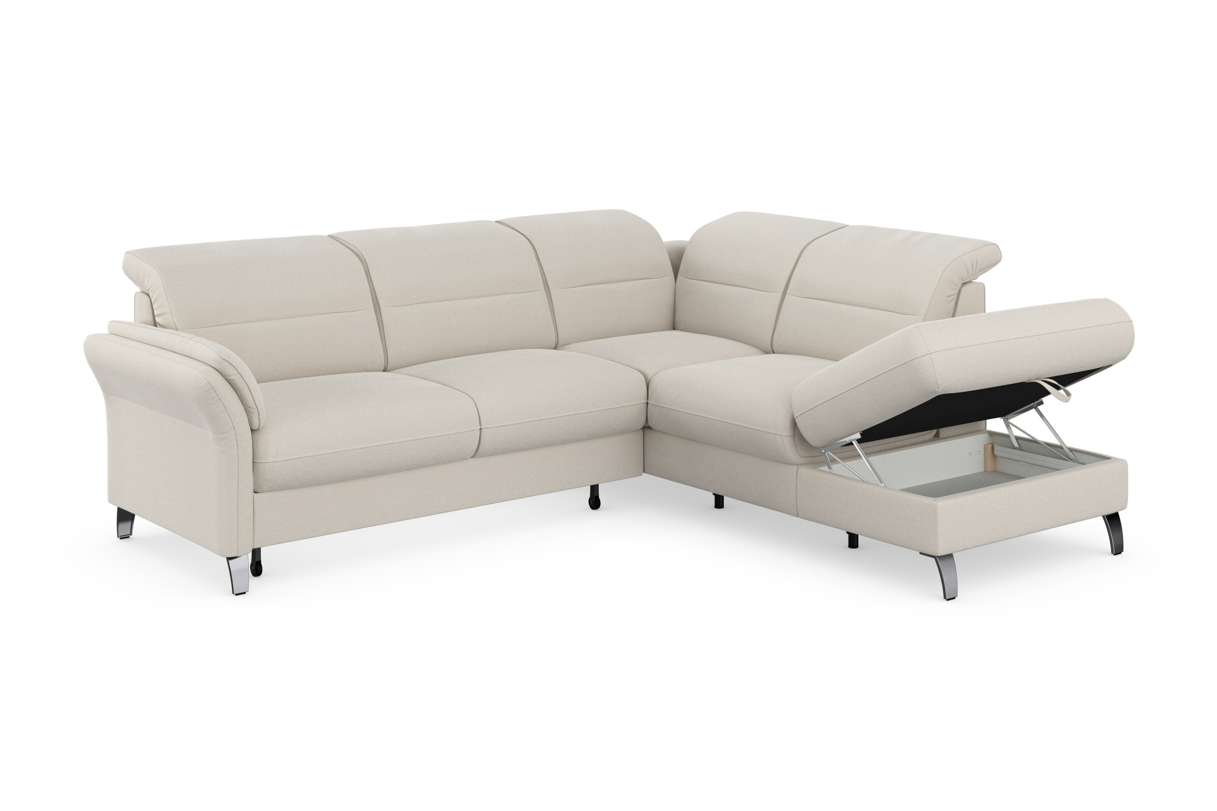 sit&more Ecksofa »Grenoble L-Form mit Federkern«, wahlweise mit Bettfunktion, Bettkasten, Arm- und Kopfteilverstellung