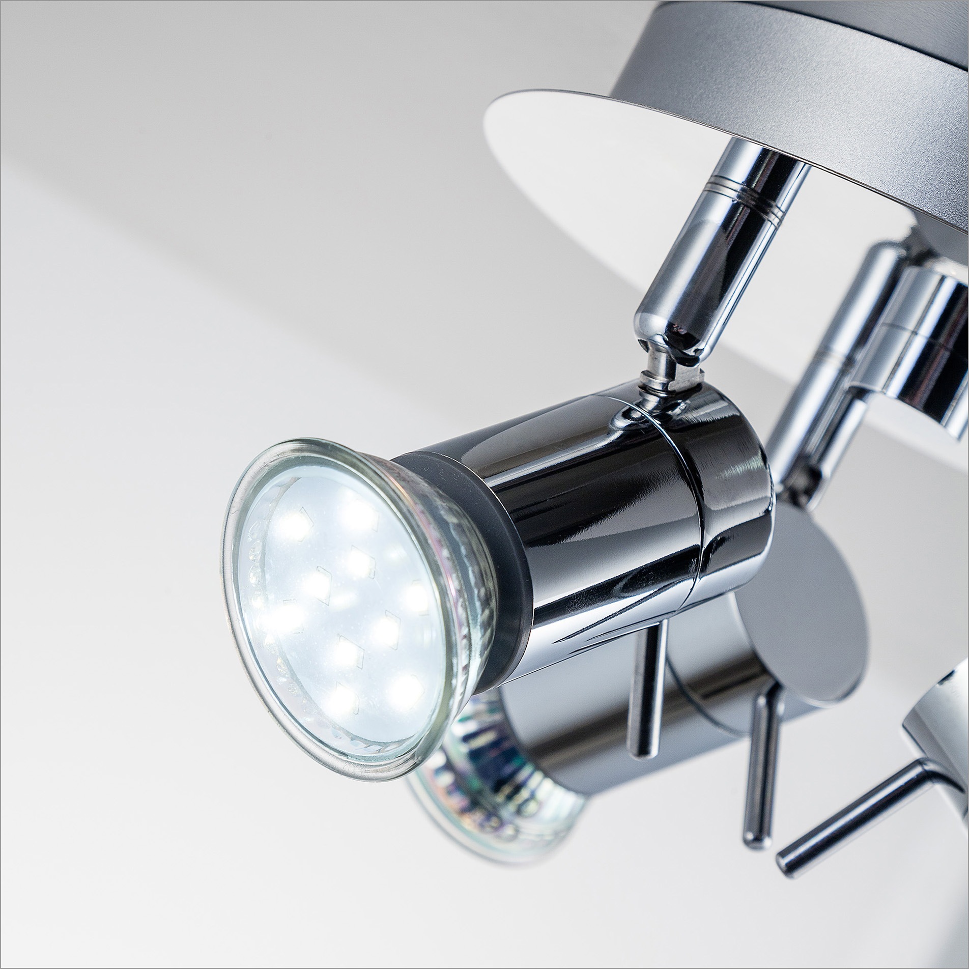 B.K.Licht LED Deckenleuchte, 3 flammig, Leuchtmittel GU10 | LED wechselbar, LED, Deckenlampe, Badezimmer, Chrom, drehbar, IP44, inkl. 3W 250lm