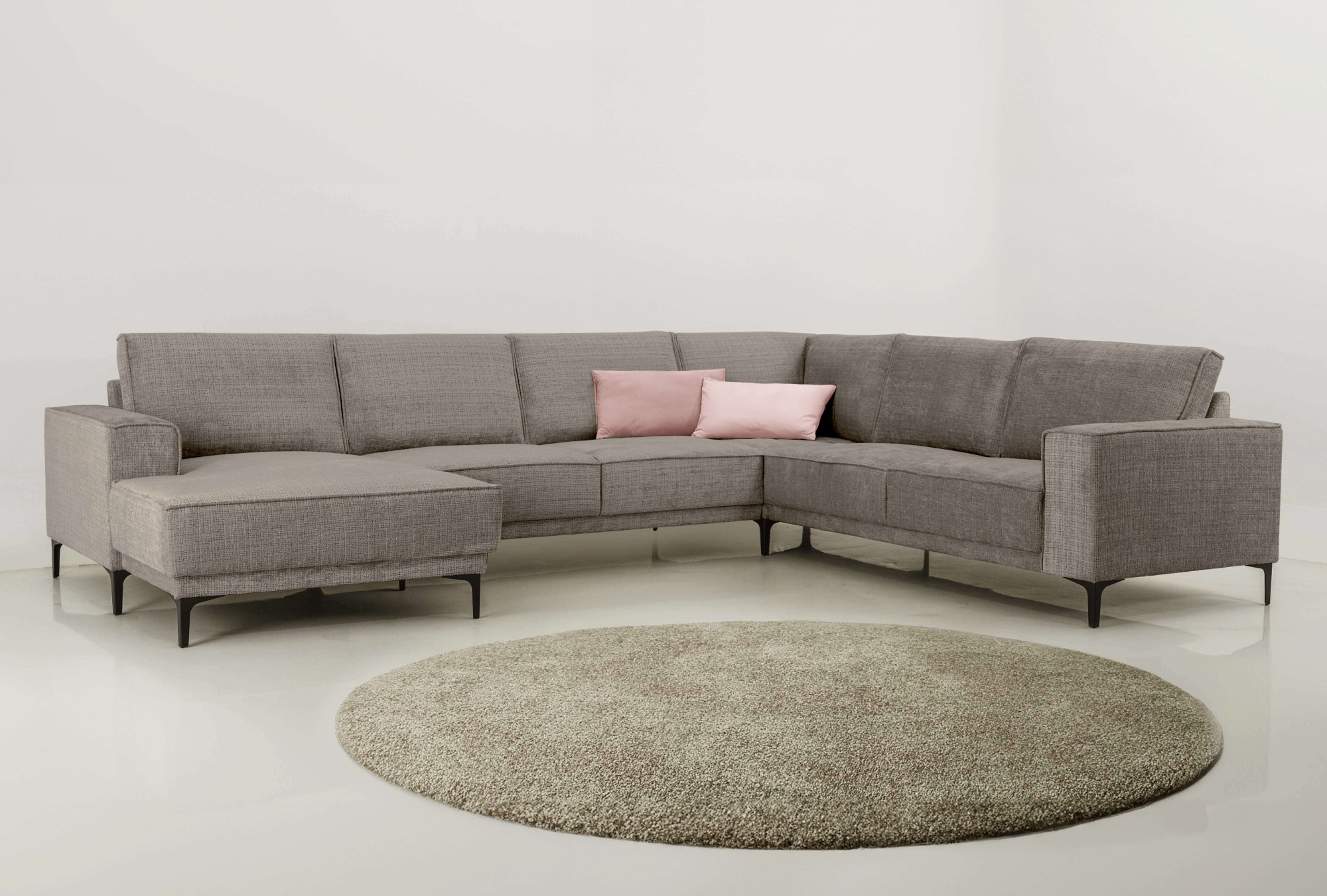 OTTO home Wohnlandschaft »XXL Sofa Oland, Struktur, Flachgewebe, Luxus-Micr günstig online kaufen