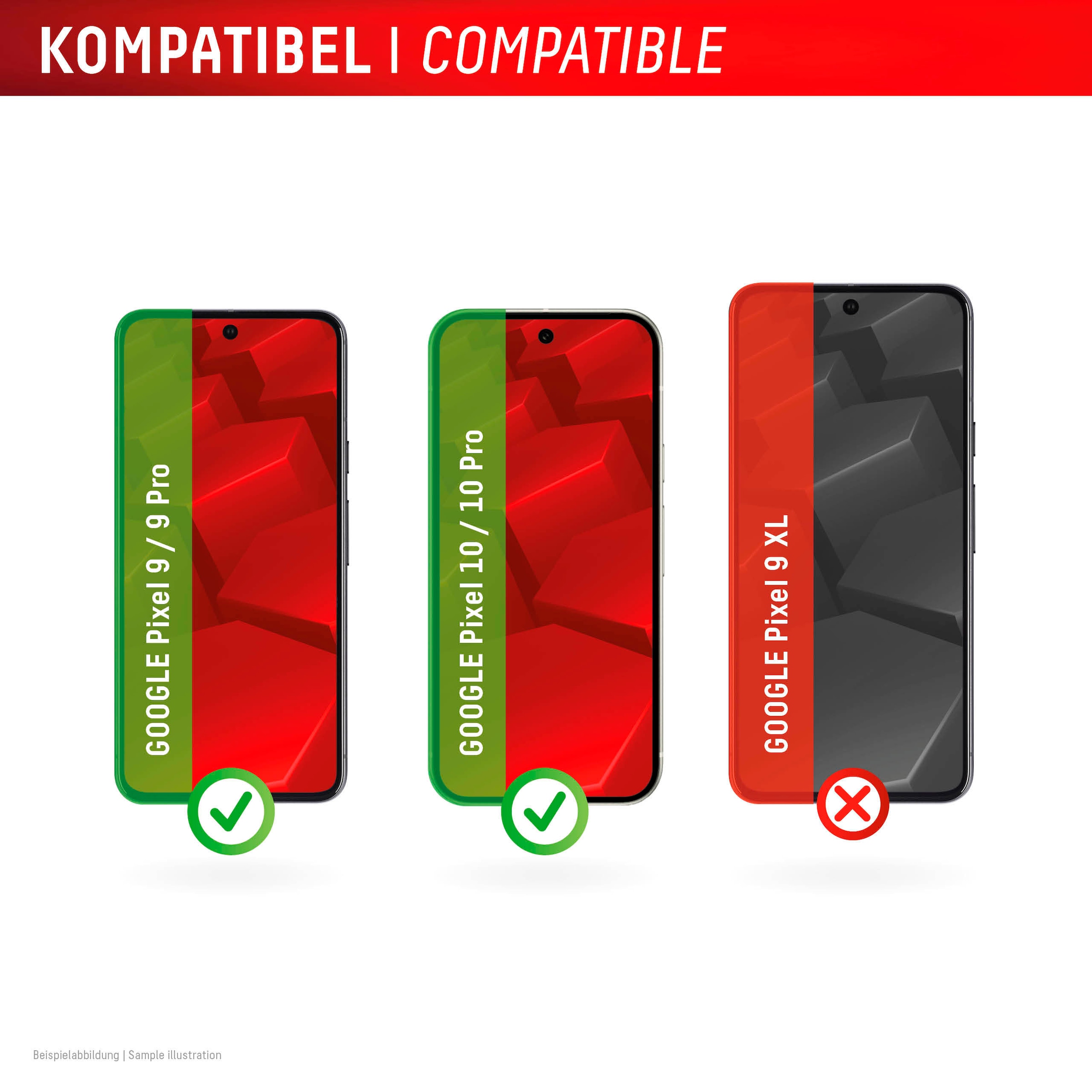 Displex Displayschutzglas »Real Glass Screen Protection« für Google Pixel 9;Google Pixel 9 Pro;Google Pixel 10;Google Pixel 10 Pro Displayschutzfolie, Schutzfolie, Bildschirmschutz, kratz- & stoßfest