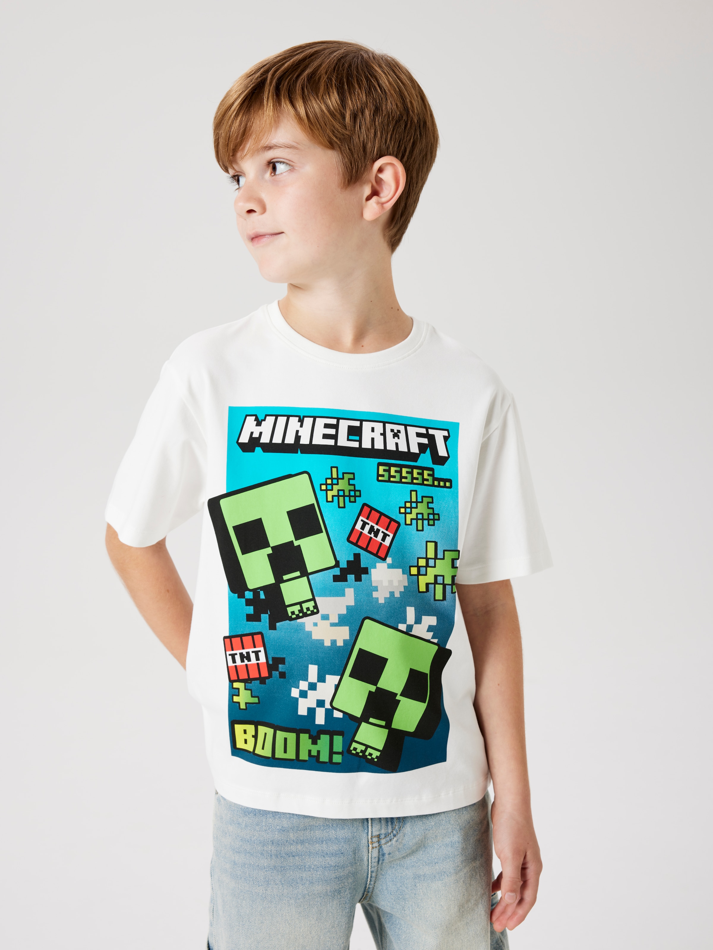 Name It T-Shirt »NKMMUS für Jungen mit Minecraft-Print und elastischem Bund«, regular fit, Jersey, Rundhals, Print