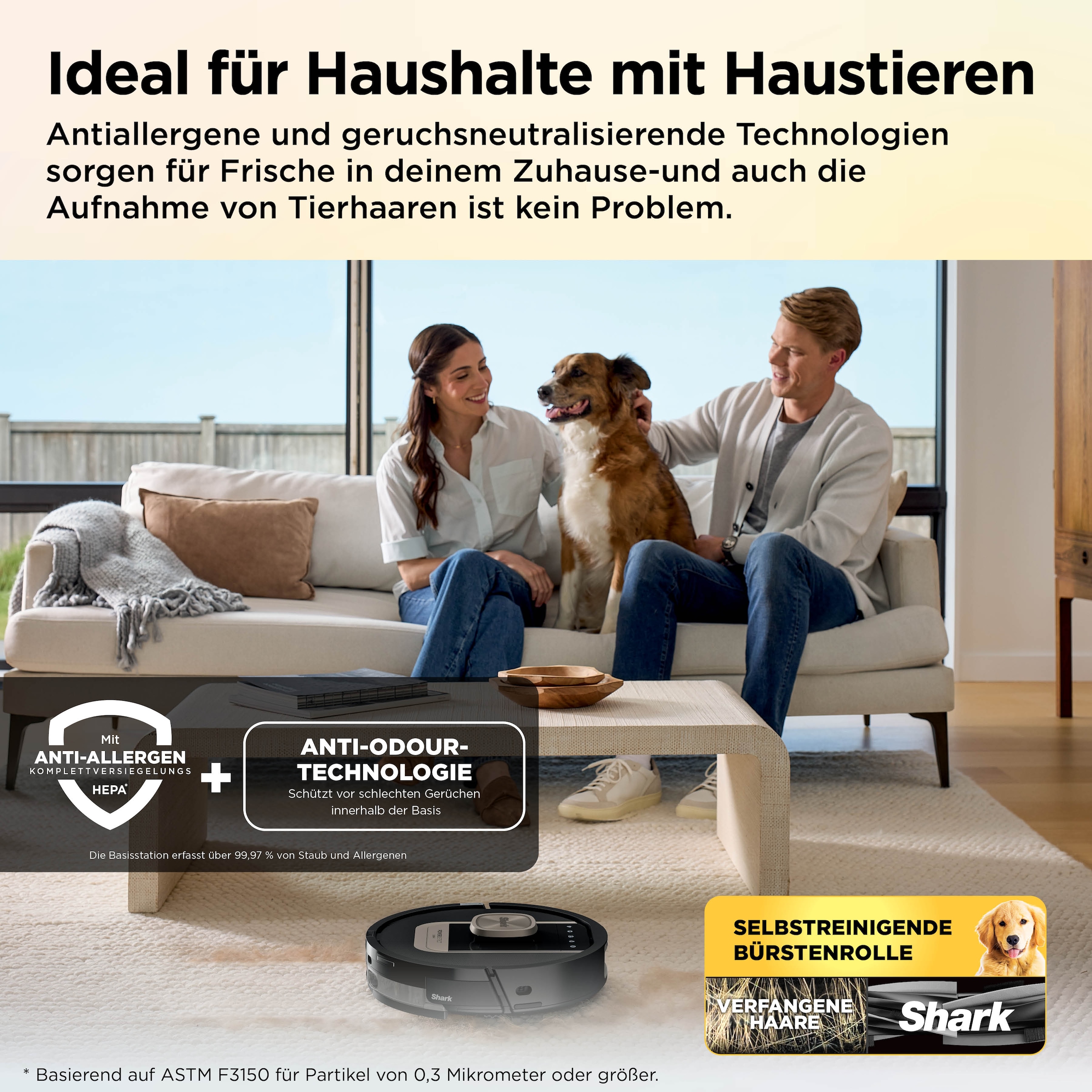 Shark Saugroboter »Shark ThermaCharged PowerDetect Nass- und Trocken-Saugroboter« beheizte Basisstation verwendet 85°C heißes Wasser und 80°C warme Luft