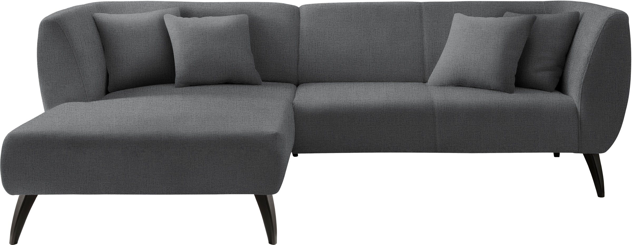 INOSIGN Ecksofa »Colori L-Form«, Holzfußfarbe wählbar, inkl. 4x Zierkissen