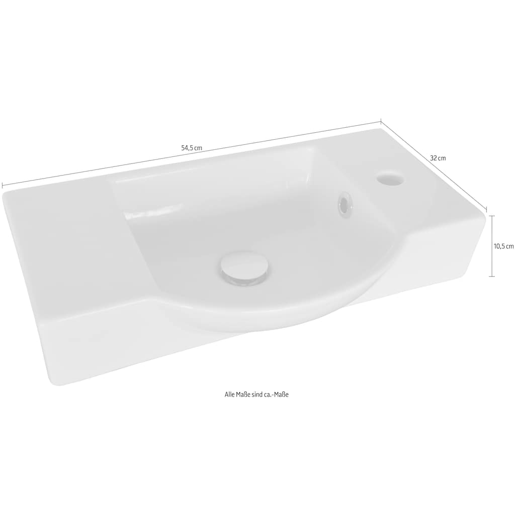 FACKELMANN Waschbecken »Gäste-WC«, Keramik, Breite 54,5 cm, für Gäste-WC