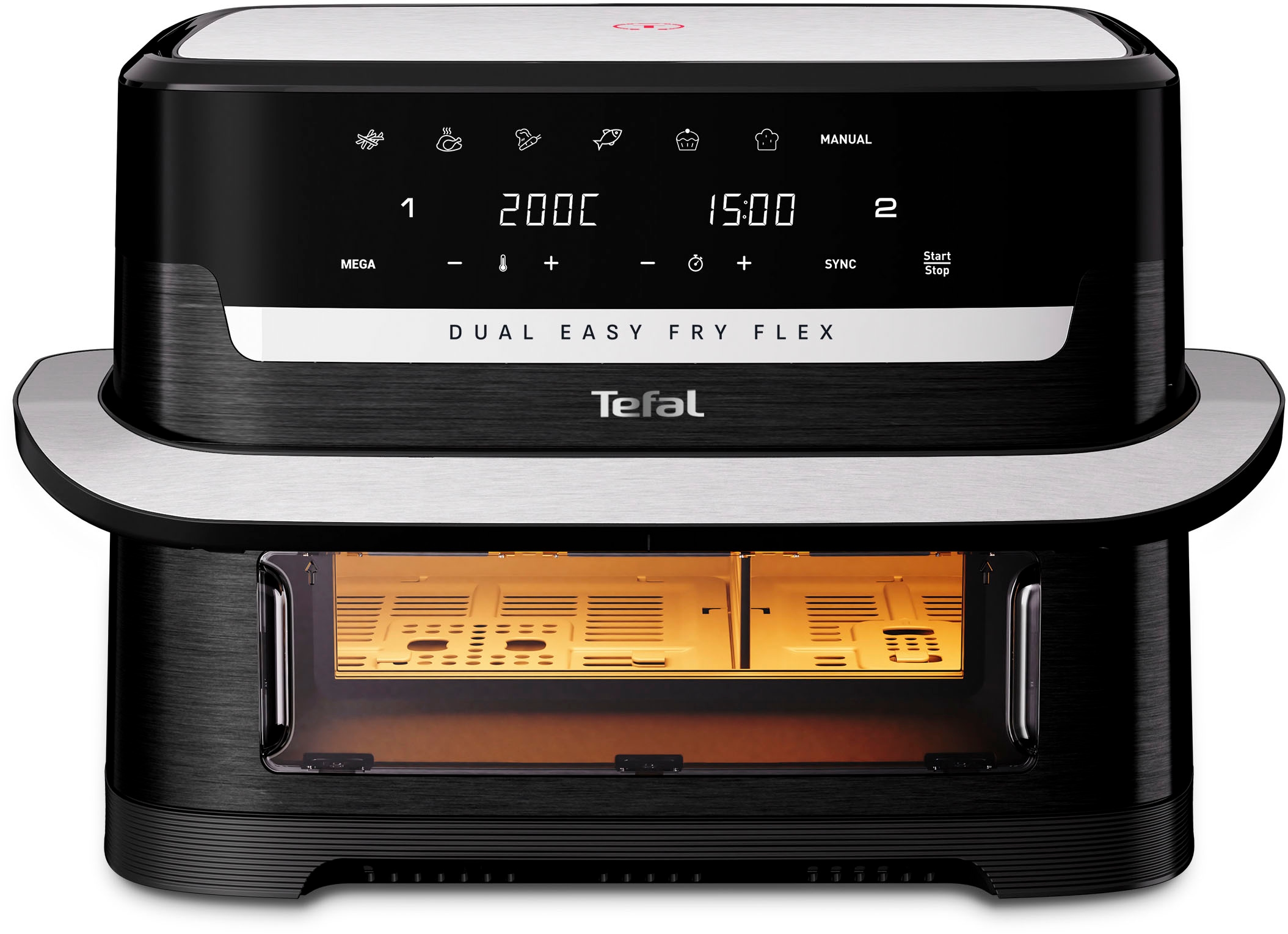 Tefal Heißluftfritteuse »EY9228 Easy Fry Flex«, 2700 W, Flex-Cook-Technologie, 7 voreingestellte Programme, bis zu 220°C, 9 L